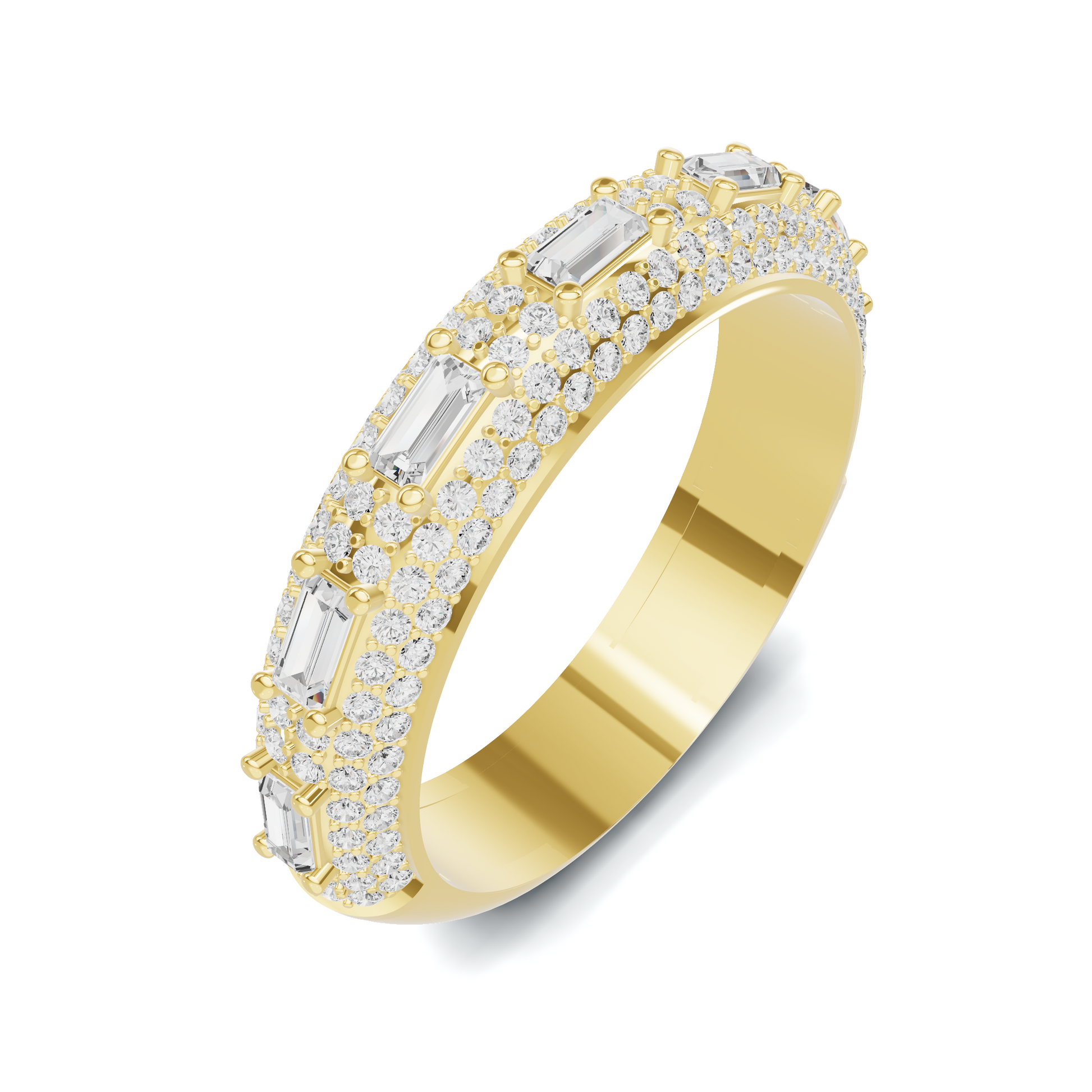 Baguette Pave Eternity Ring