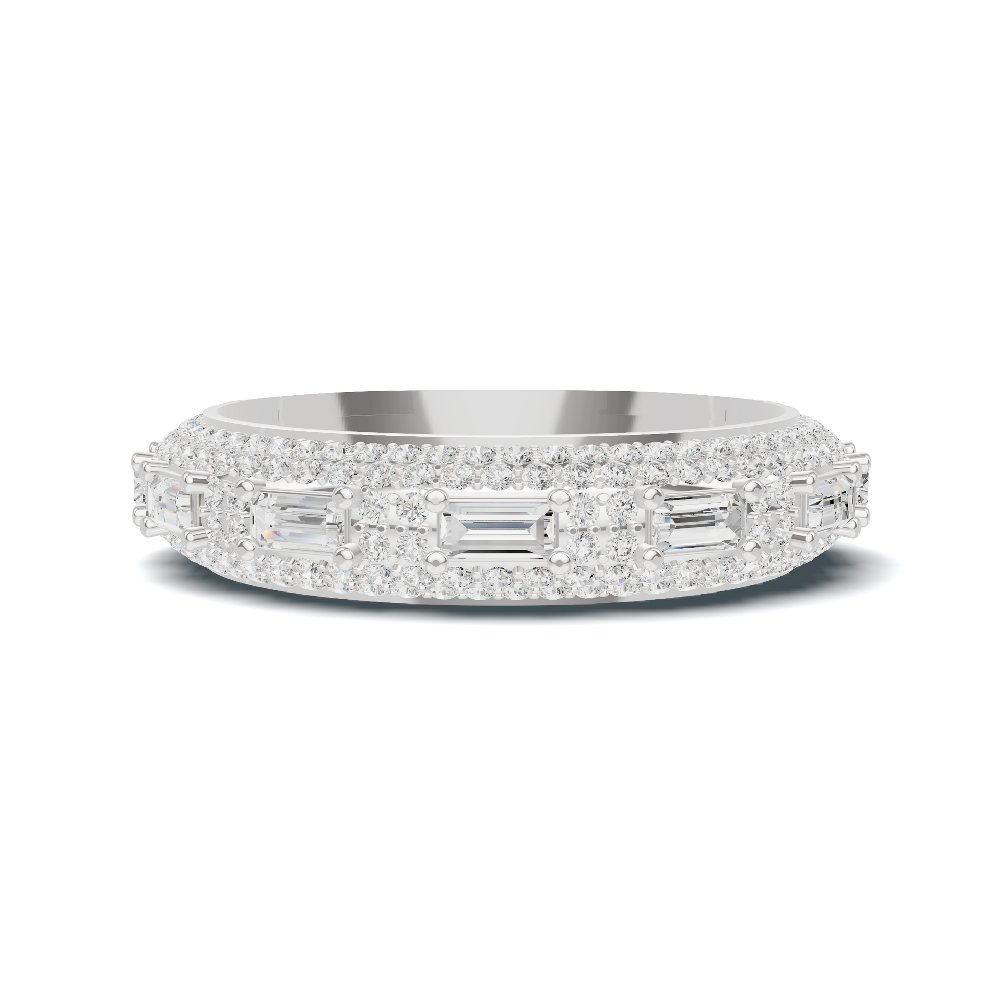 Baguette Pave Eternity Ring