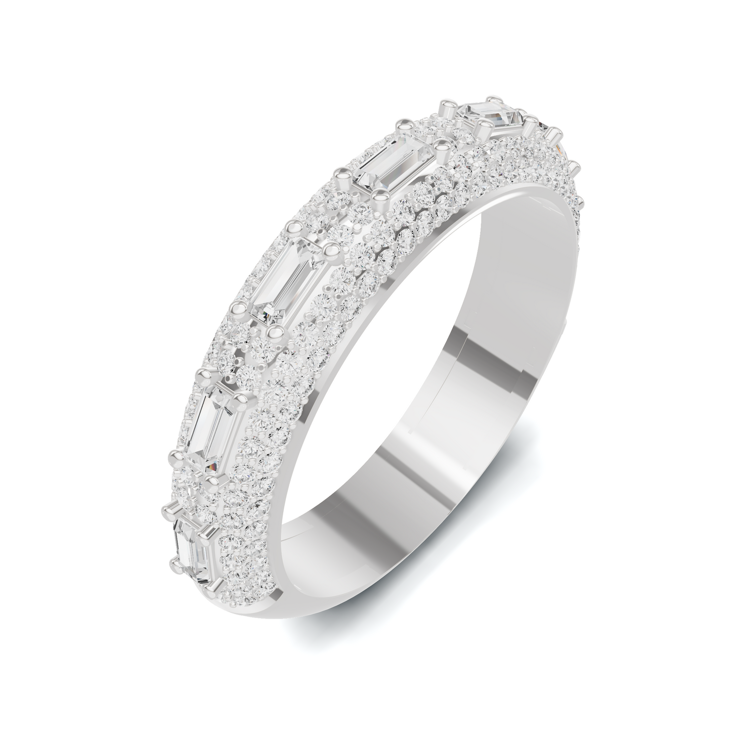 Baguette Pave Eternity Ring