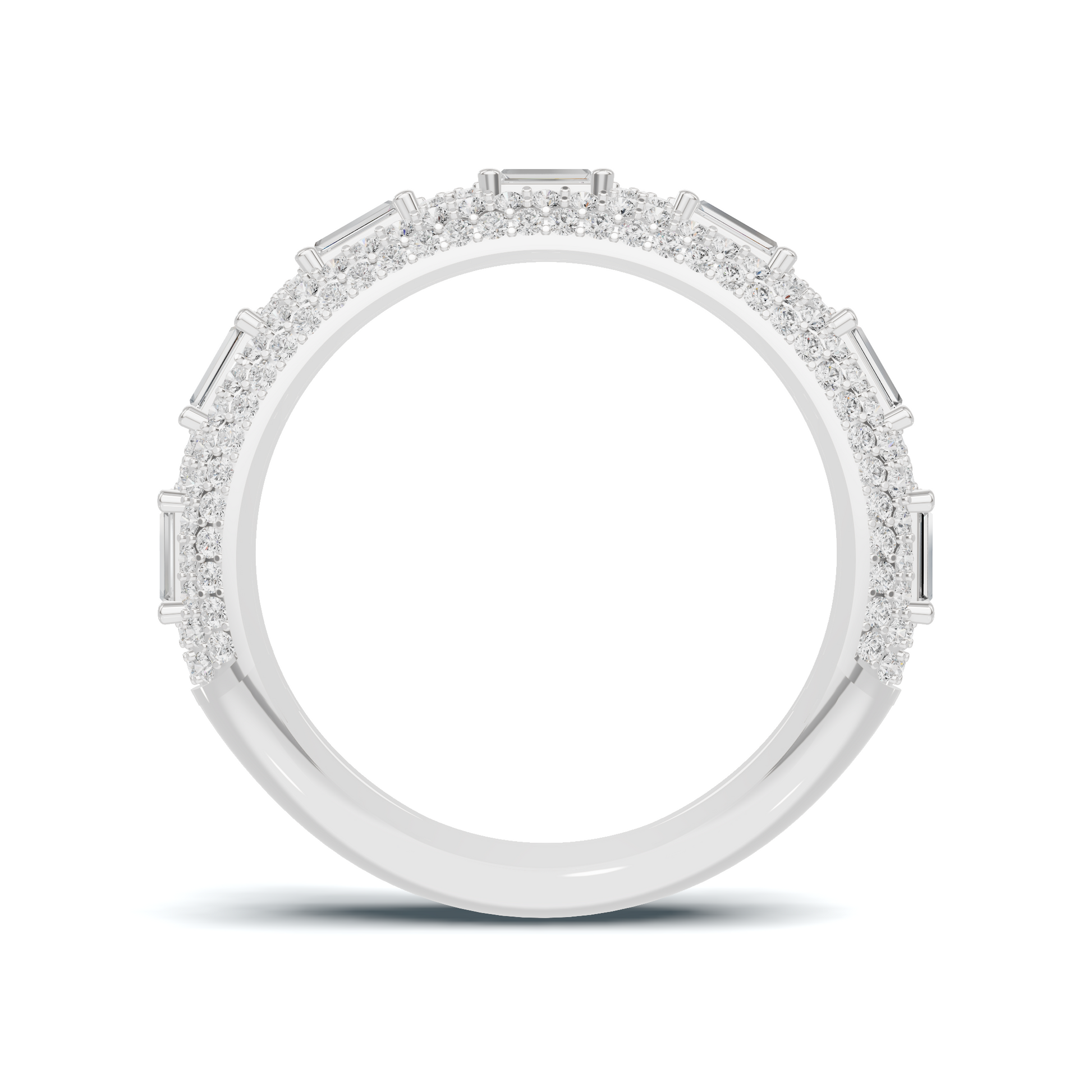 Baguette Pave Eternity Ring