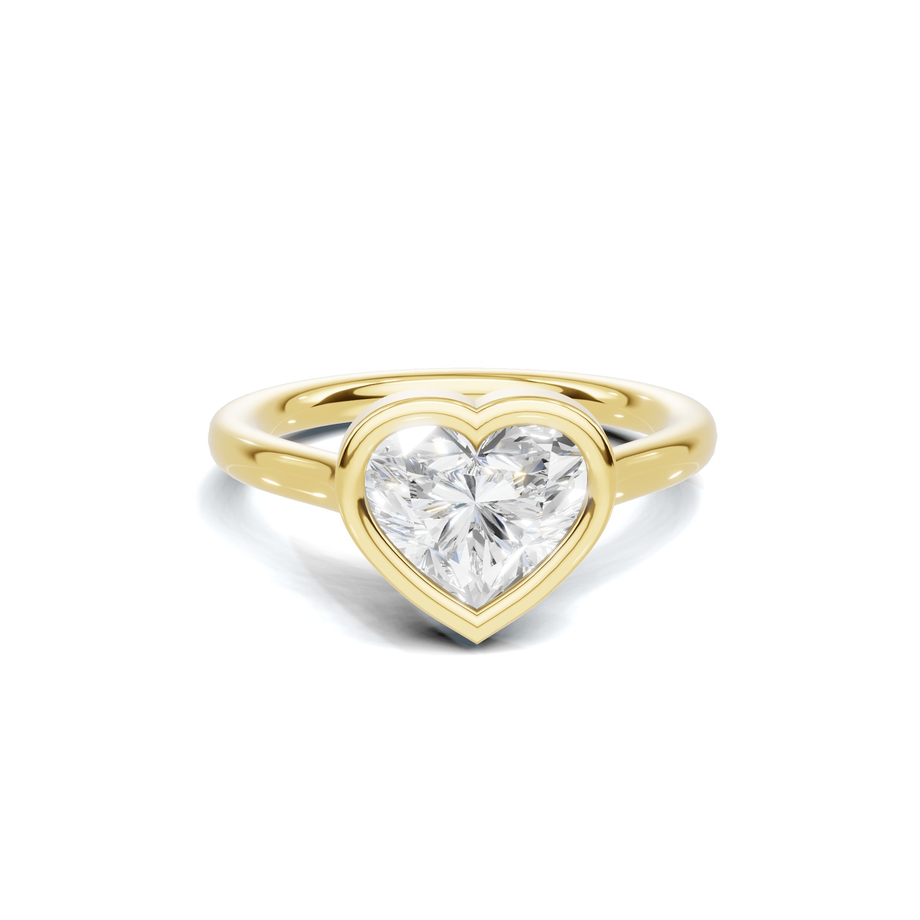 Bezel Heart Solitaire Ring