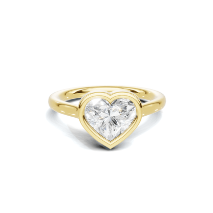 Bezel Heart Solitaire Ring