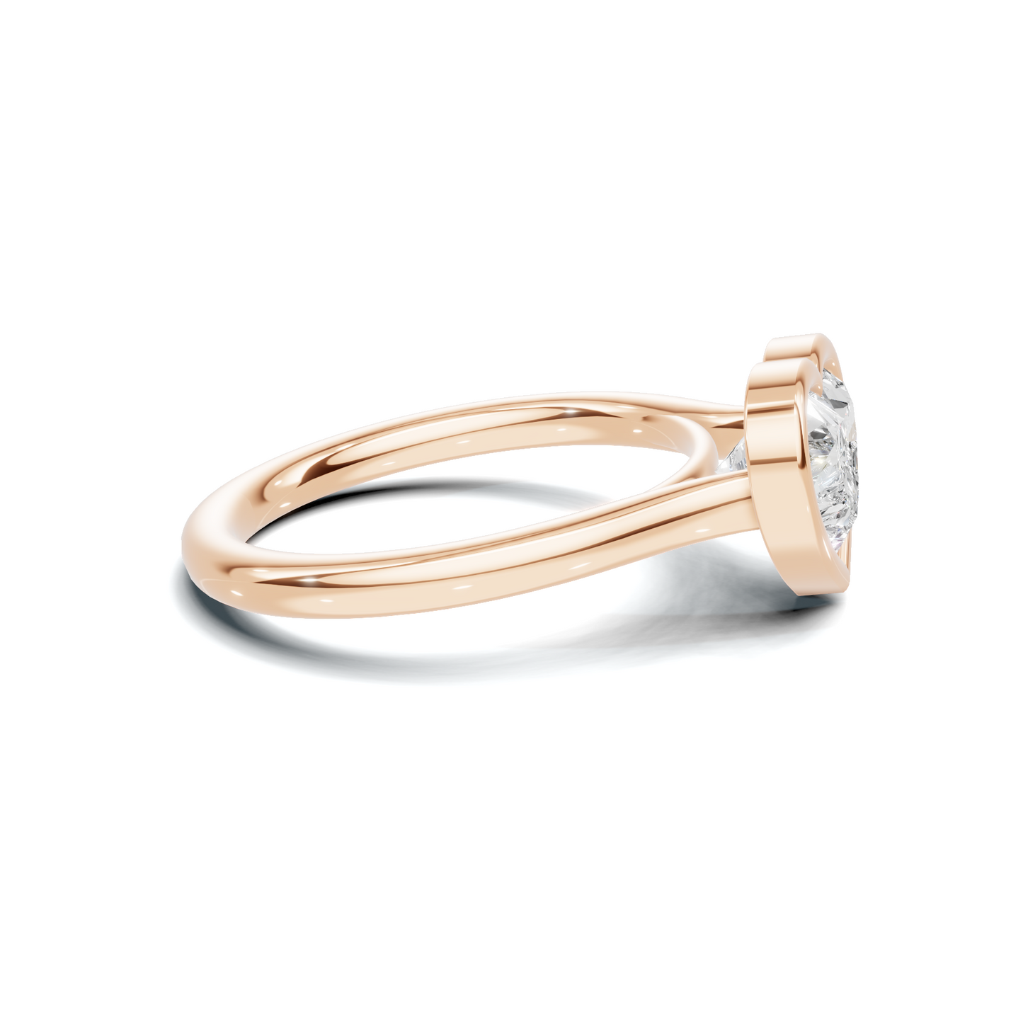 Bezel Heart Solitaire Ring