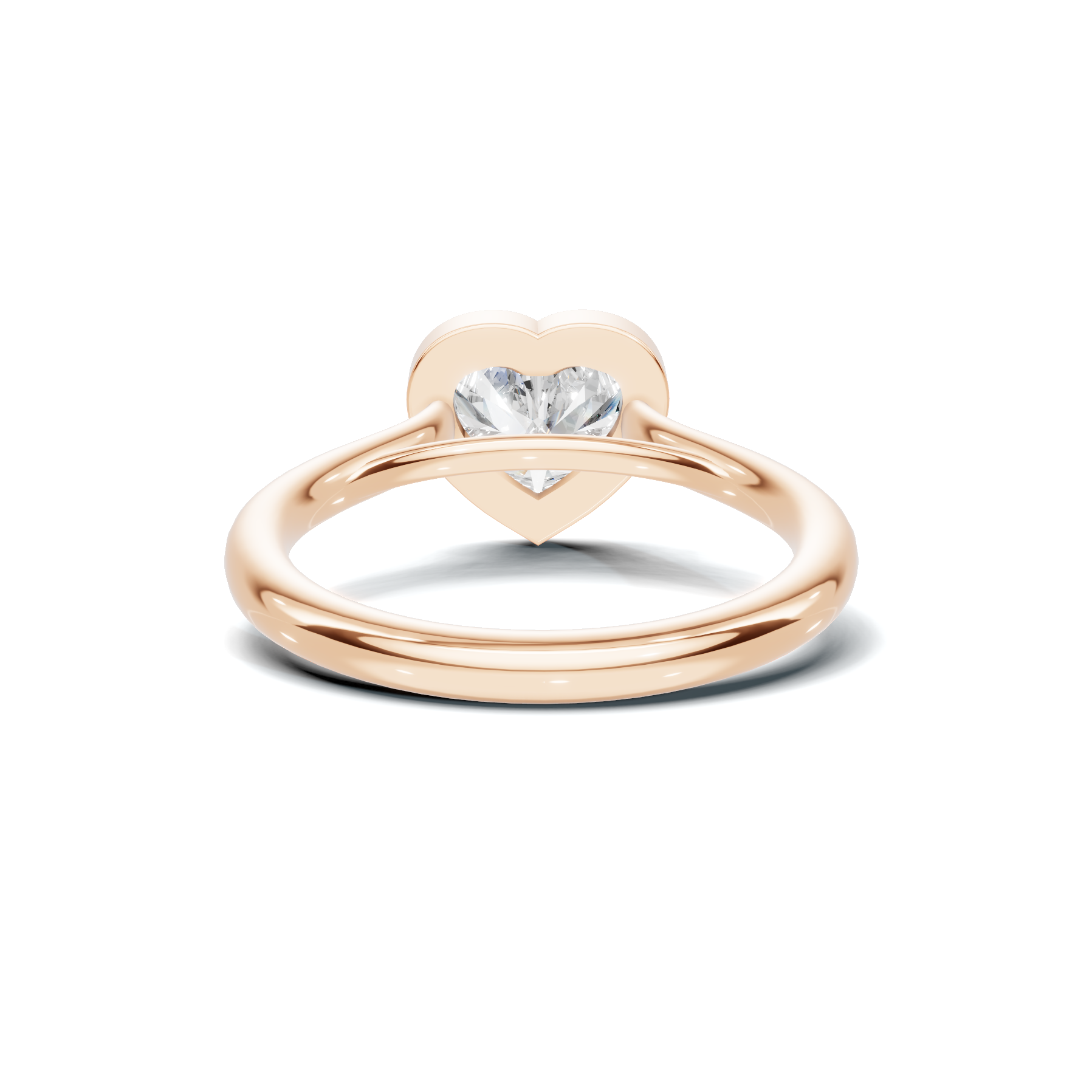 Bezel Heart Solitaire Ring