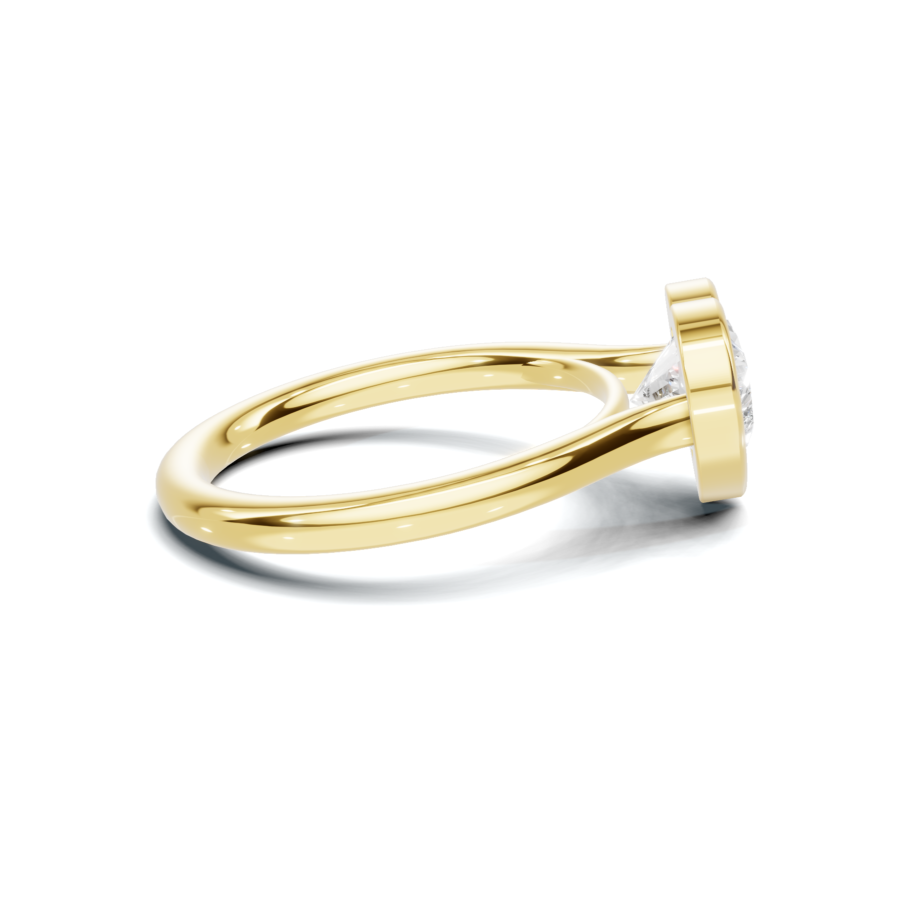 Bezel Heart Solitaire Ring