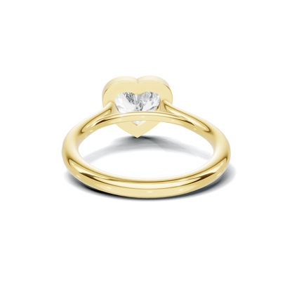 Bezel Heart Solitaire Ring