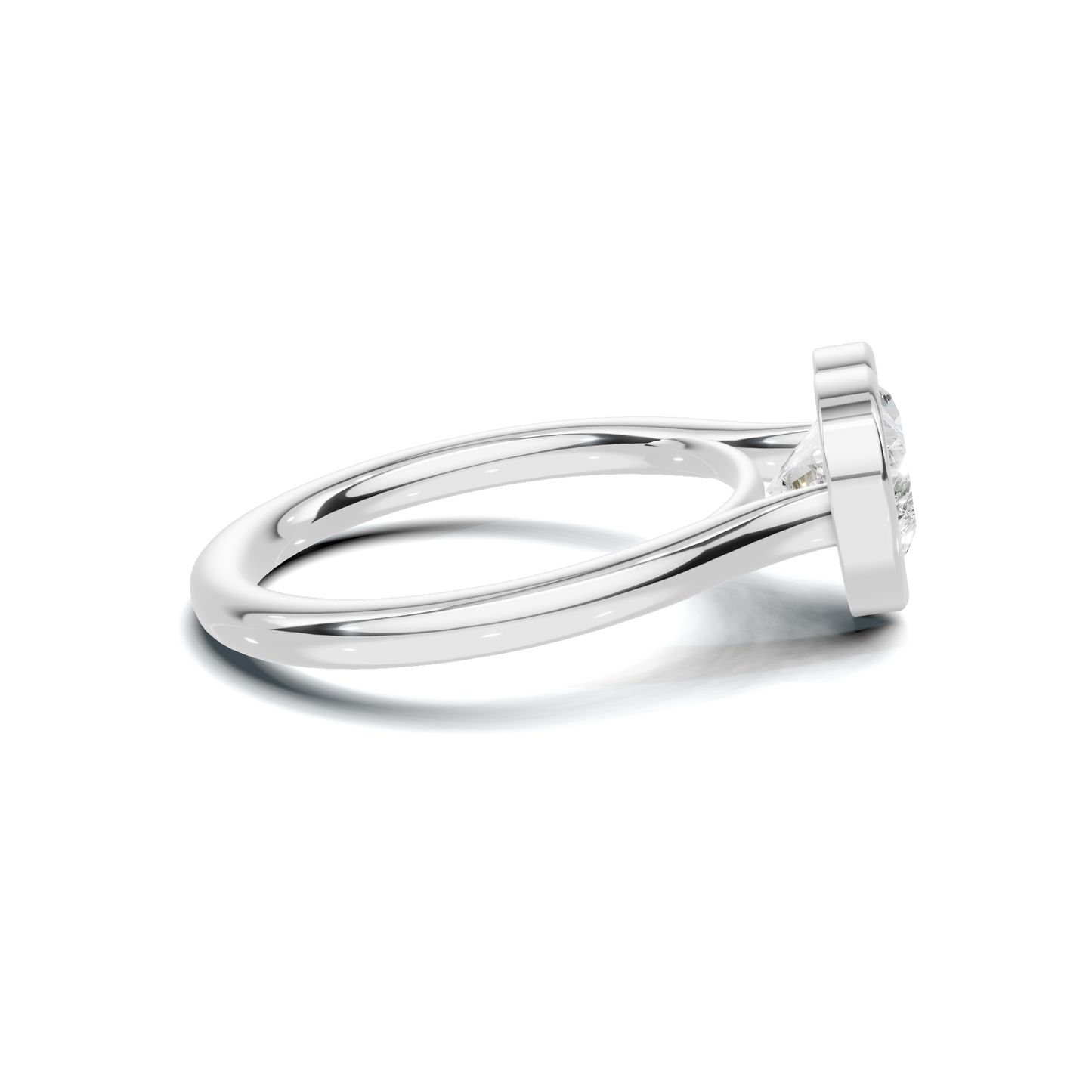 Bezel Heart Solitaire Ring