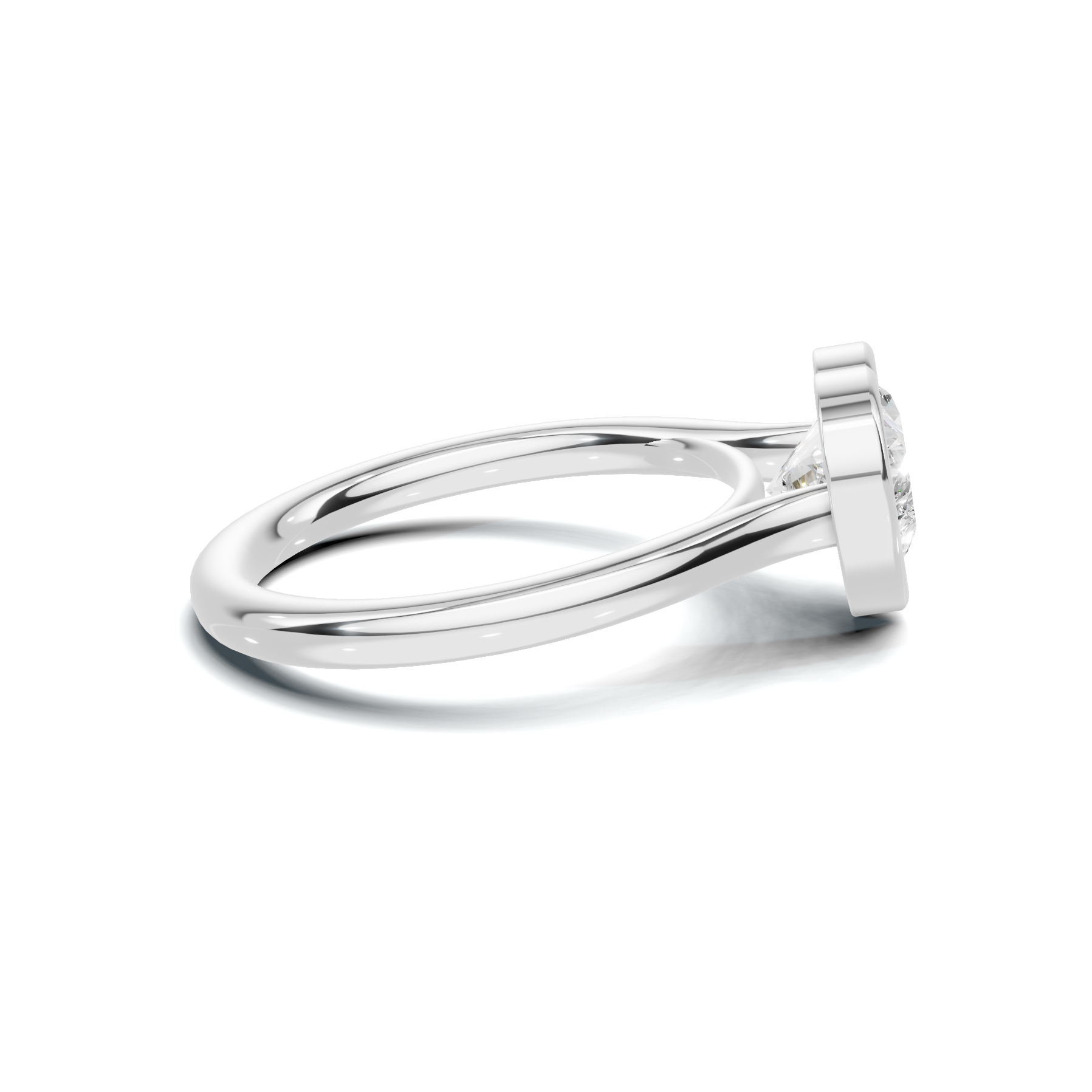 Bezel Heart Solitaire Ring