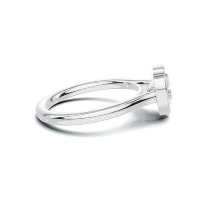 Bezel Heart Solitaire Ring