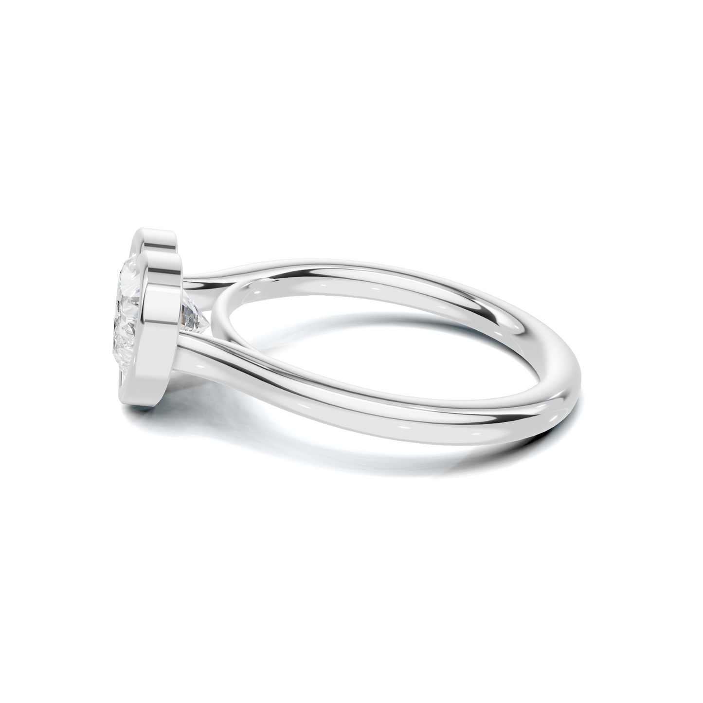 Bezel Heart Solitaire Ring