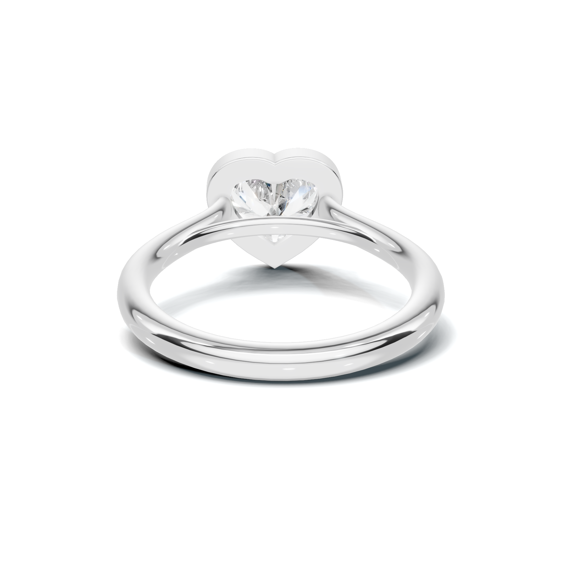 Bezel Heart Solitaire Ring