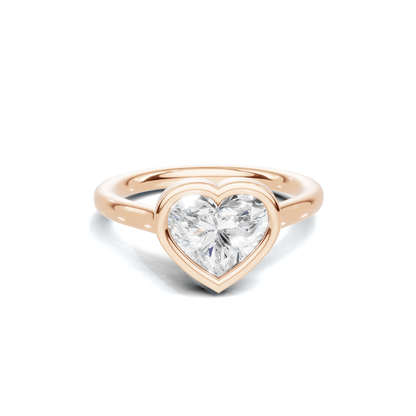 Bezel Heart Solitaire Ring