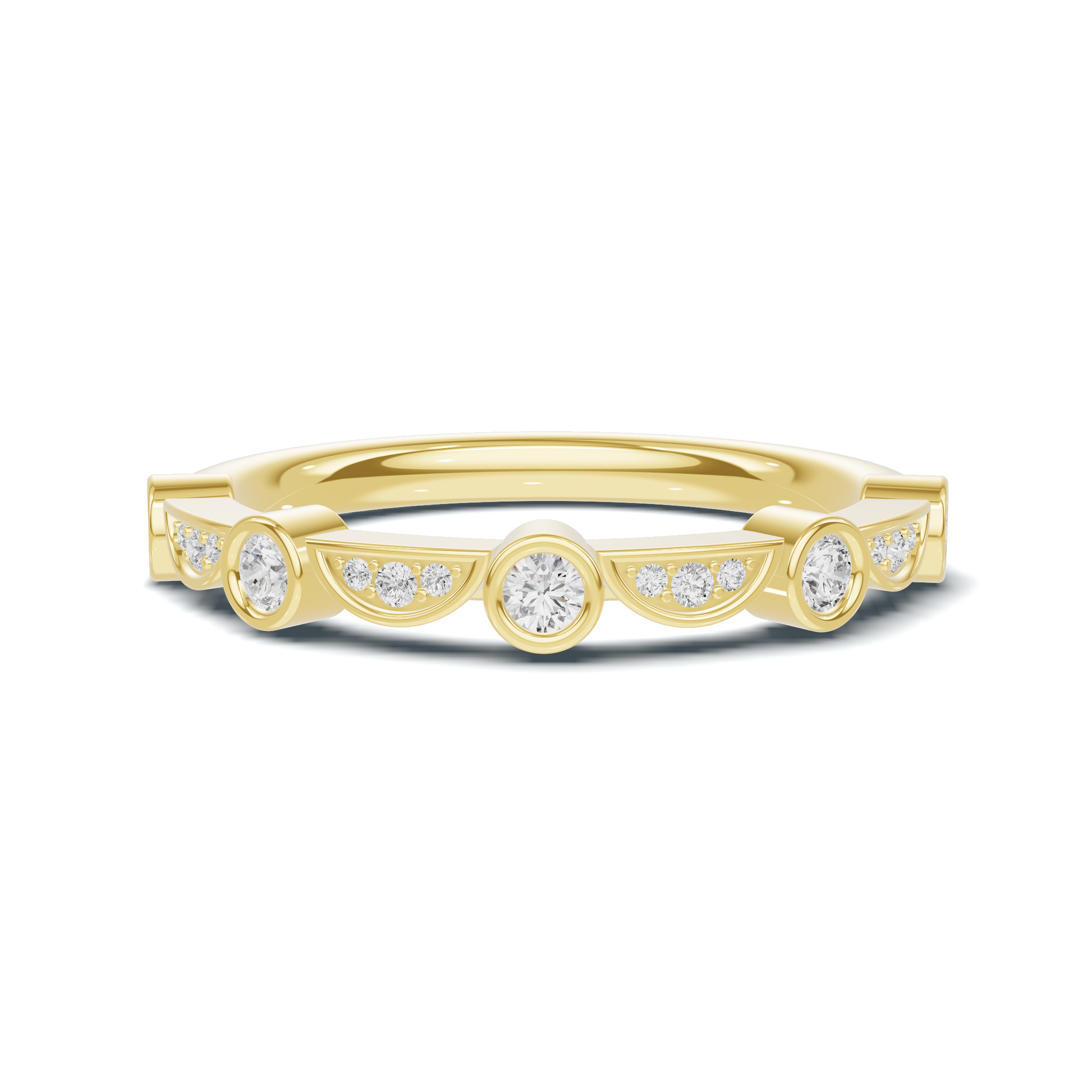 Bezel Set Arc Ring