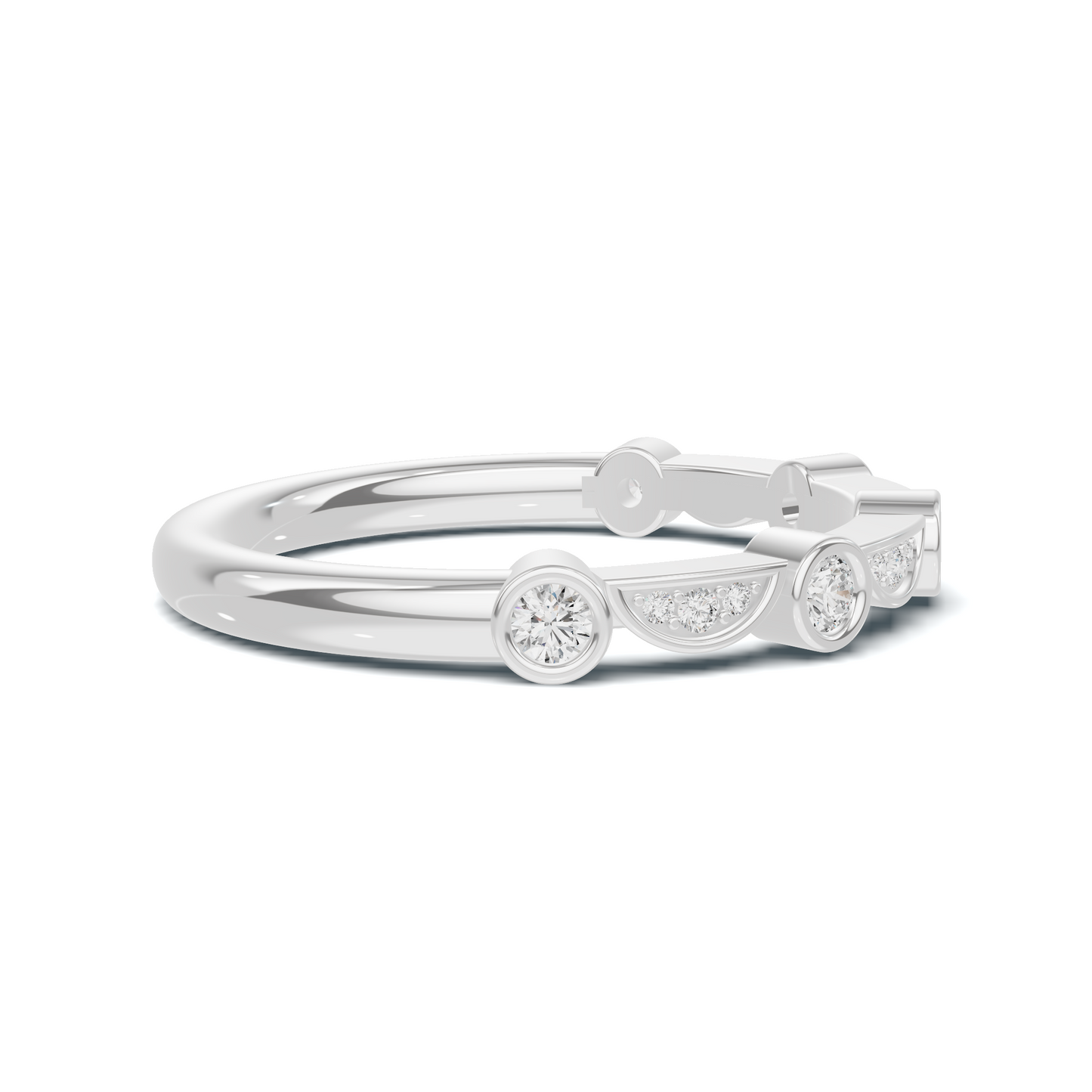 Bezel Set Arc Ring