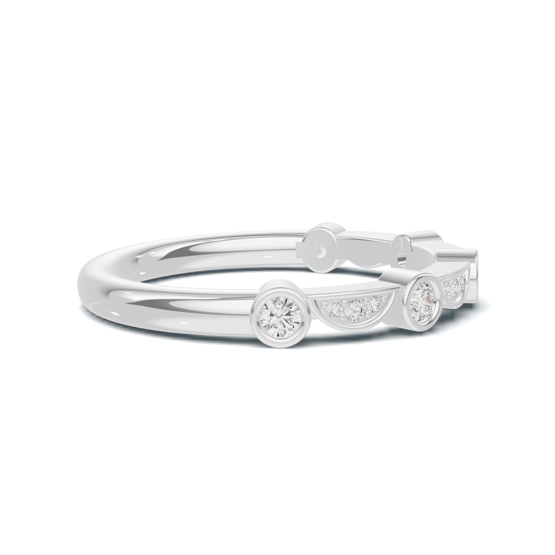 Bezel Set Arc Ring
