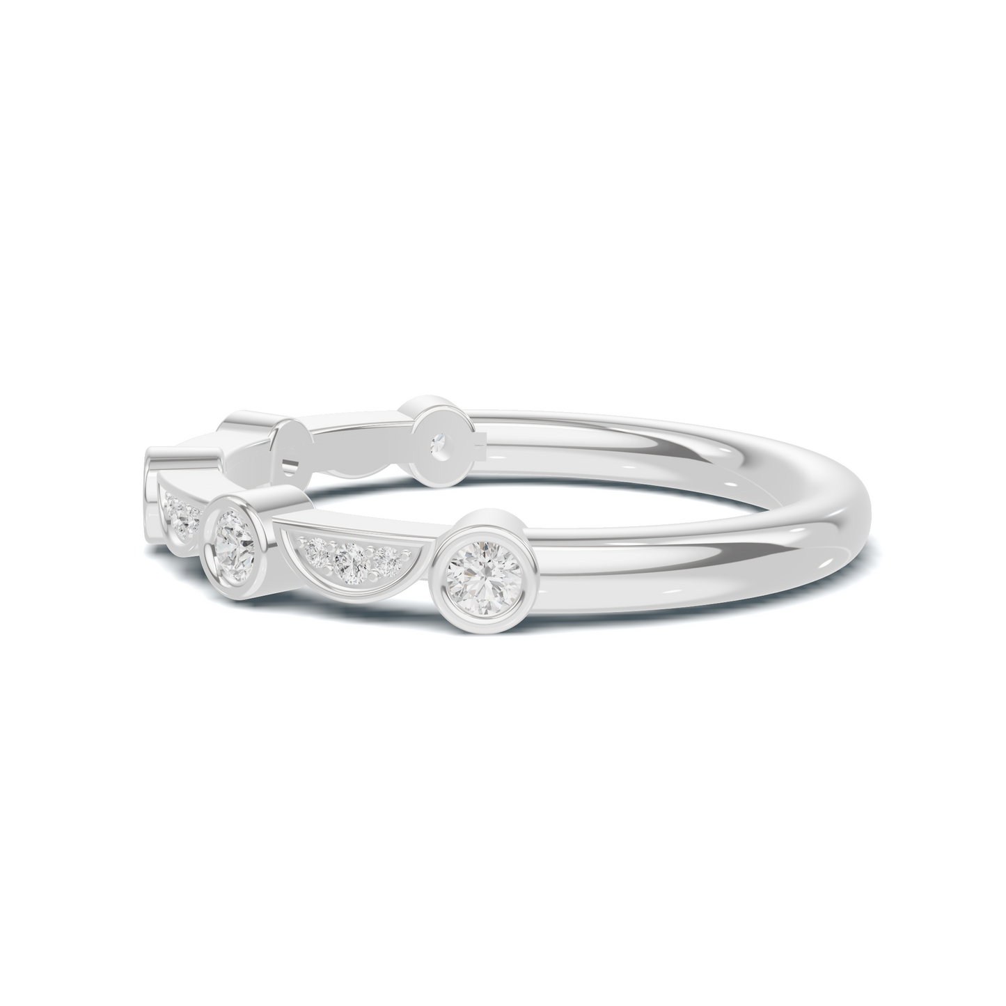 Bezel Set Arc Ring