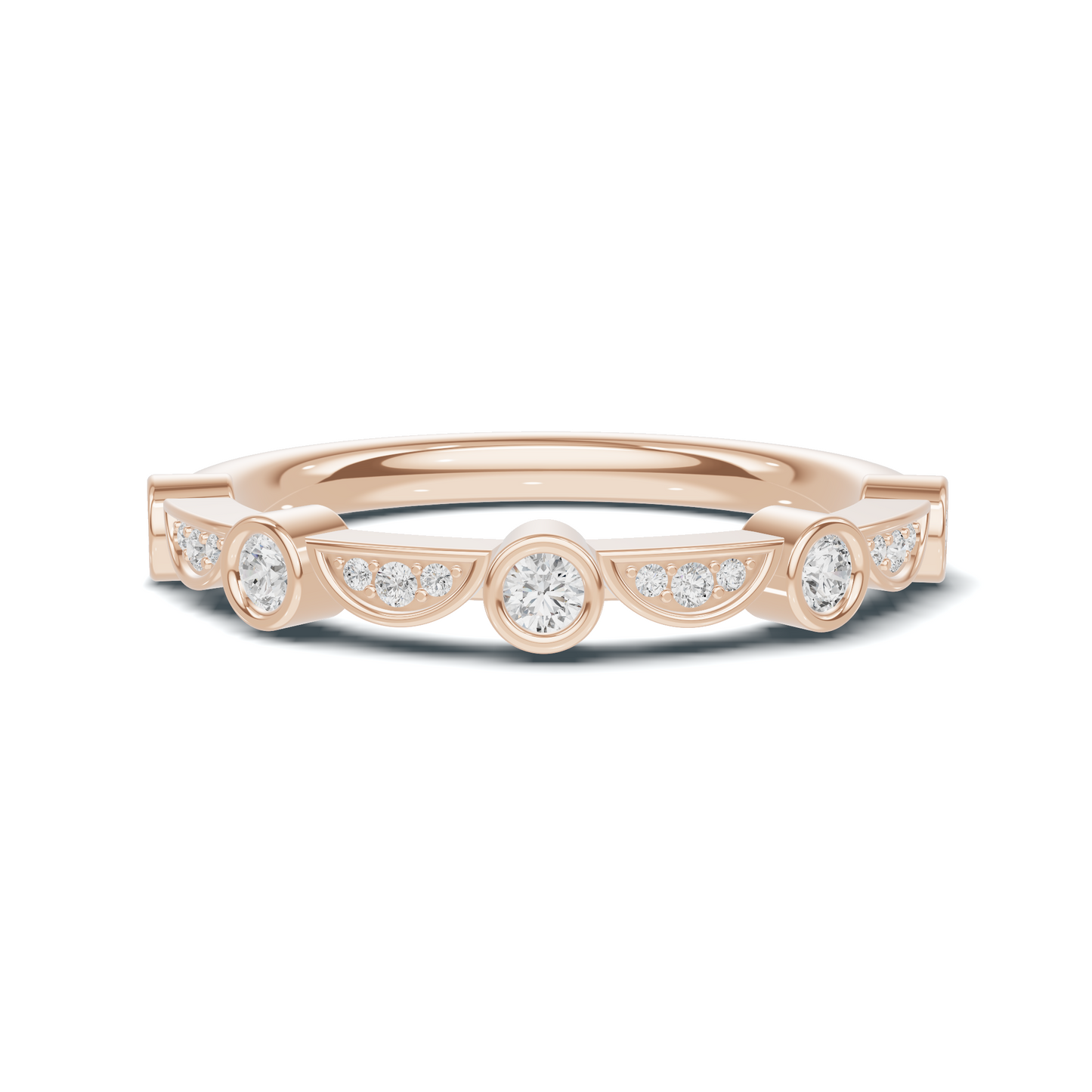 Bezel Set Arc Ring