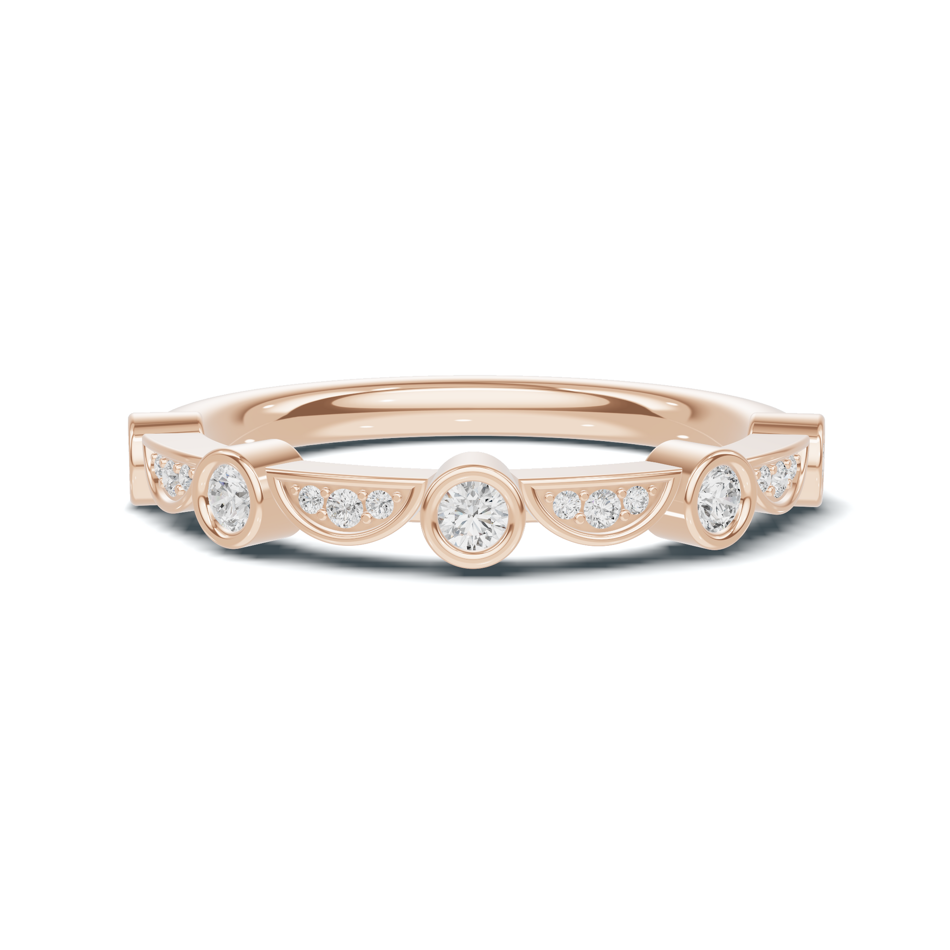 Bezel Set Arc Ring