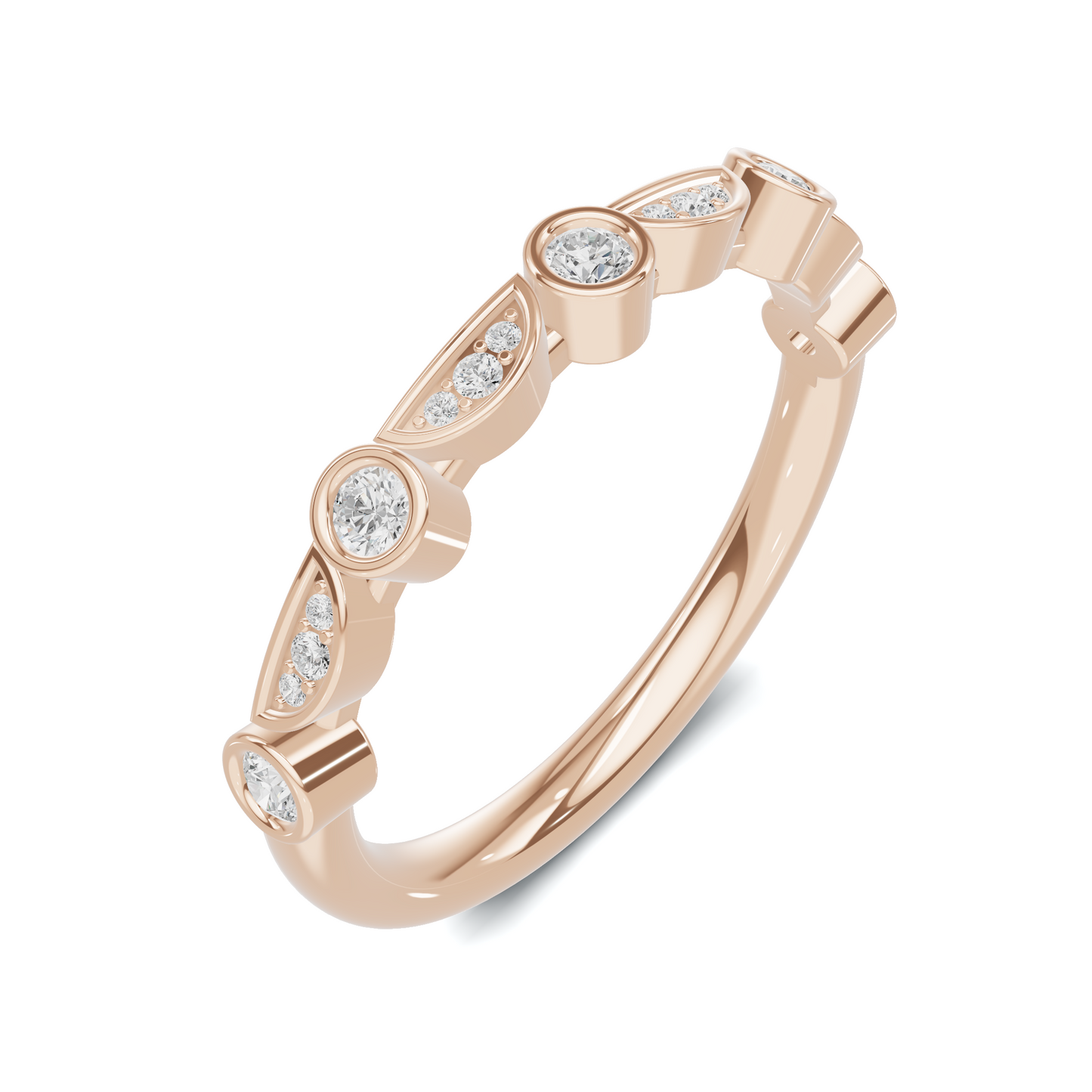 Bezel Set Arc Ring