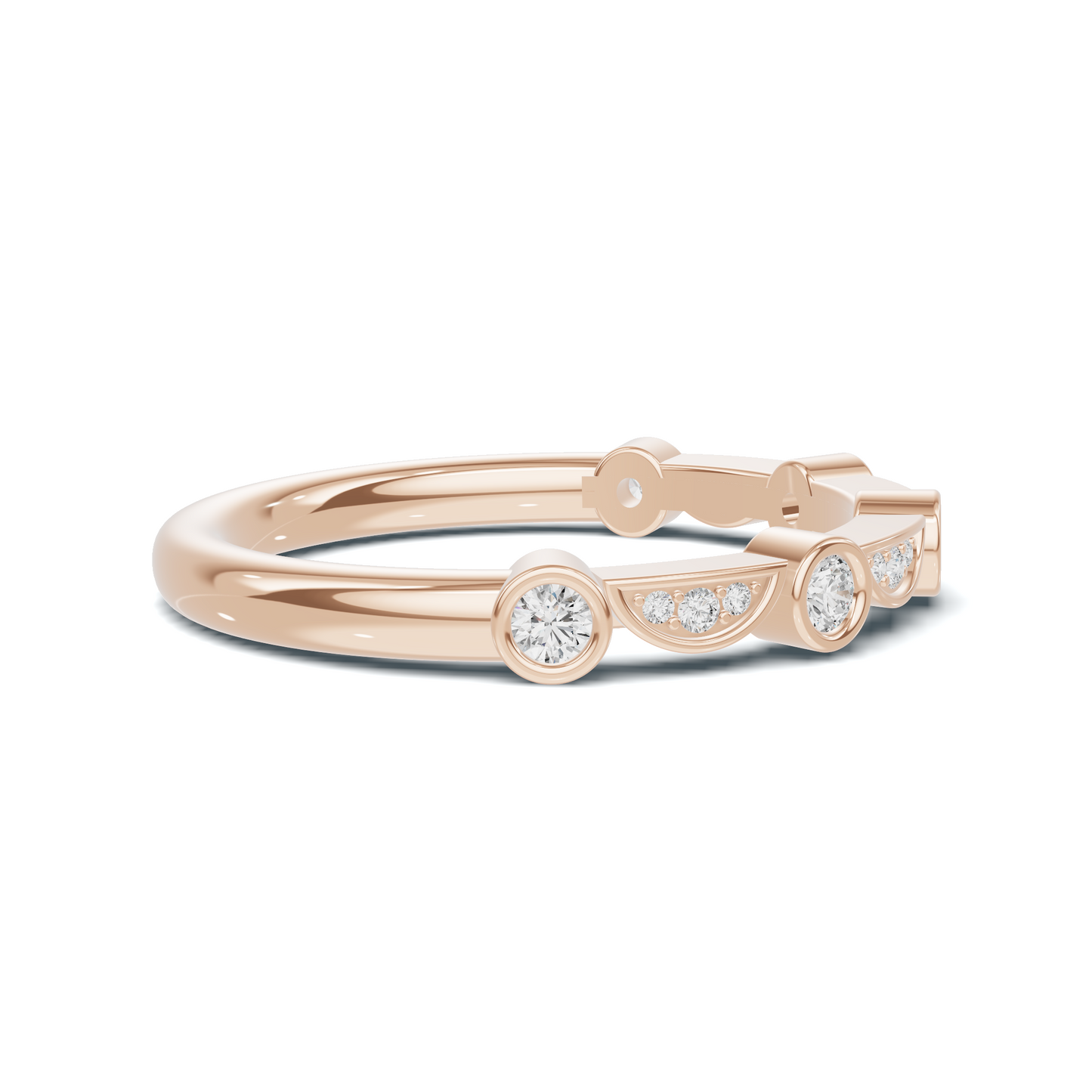 Bezel Set Arc Ring