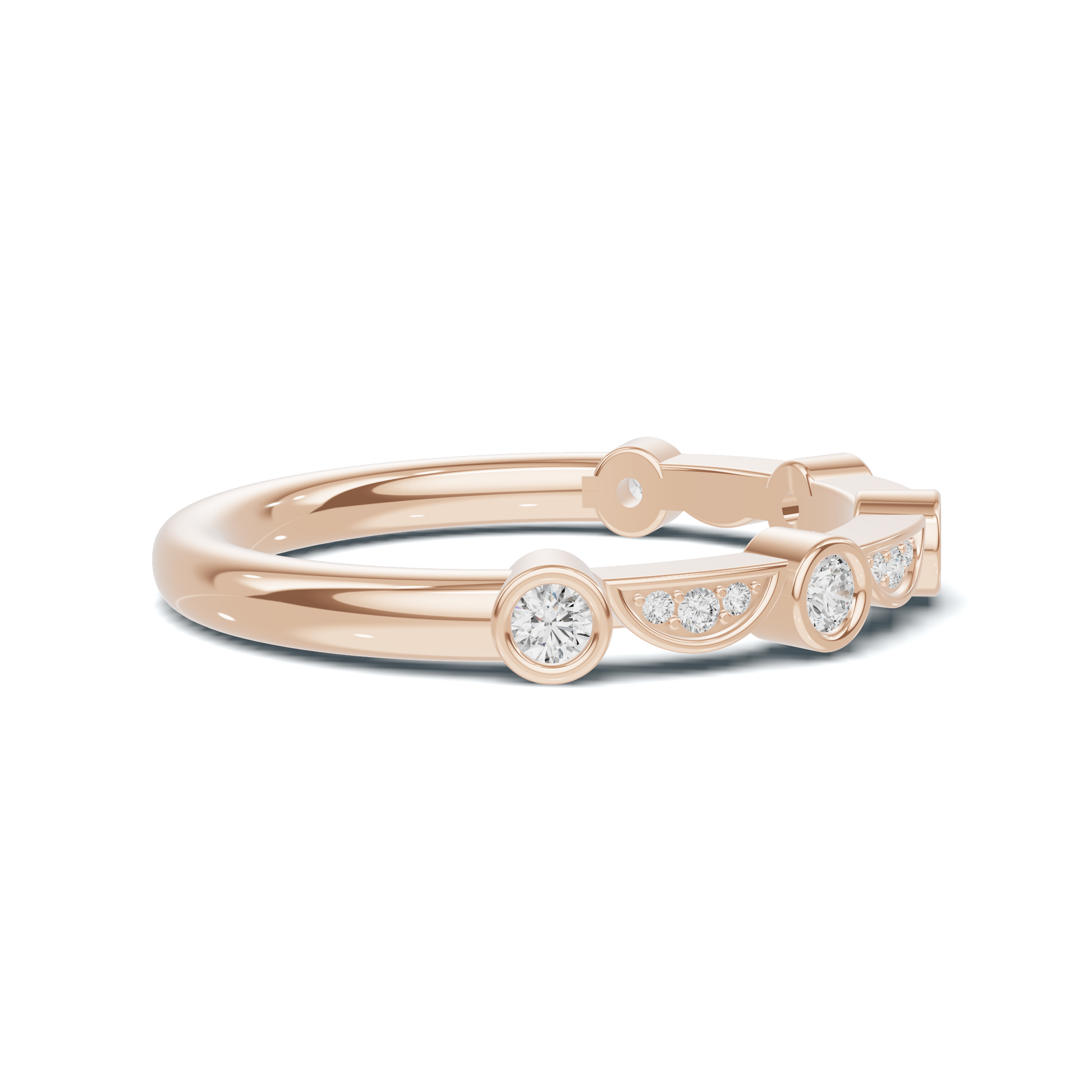 Bezel Set Arc Ring