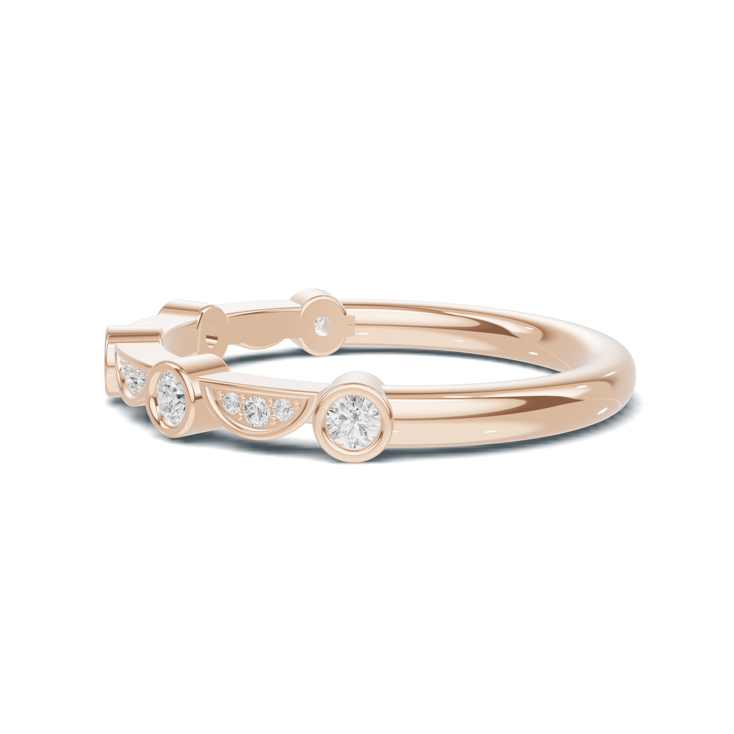 Bezel Set Arc Ring