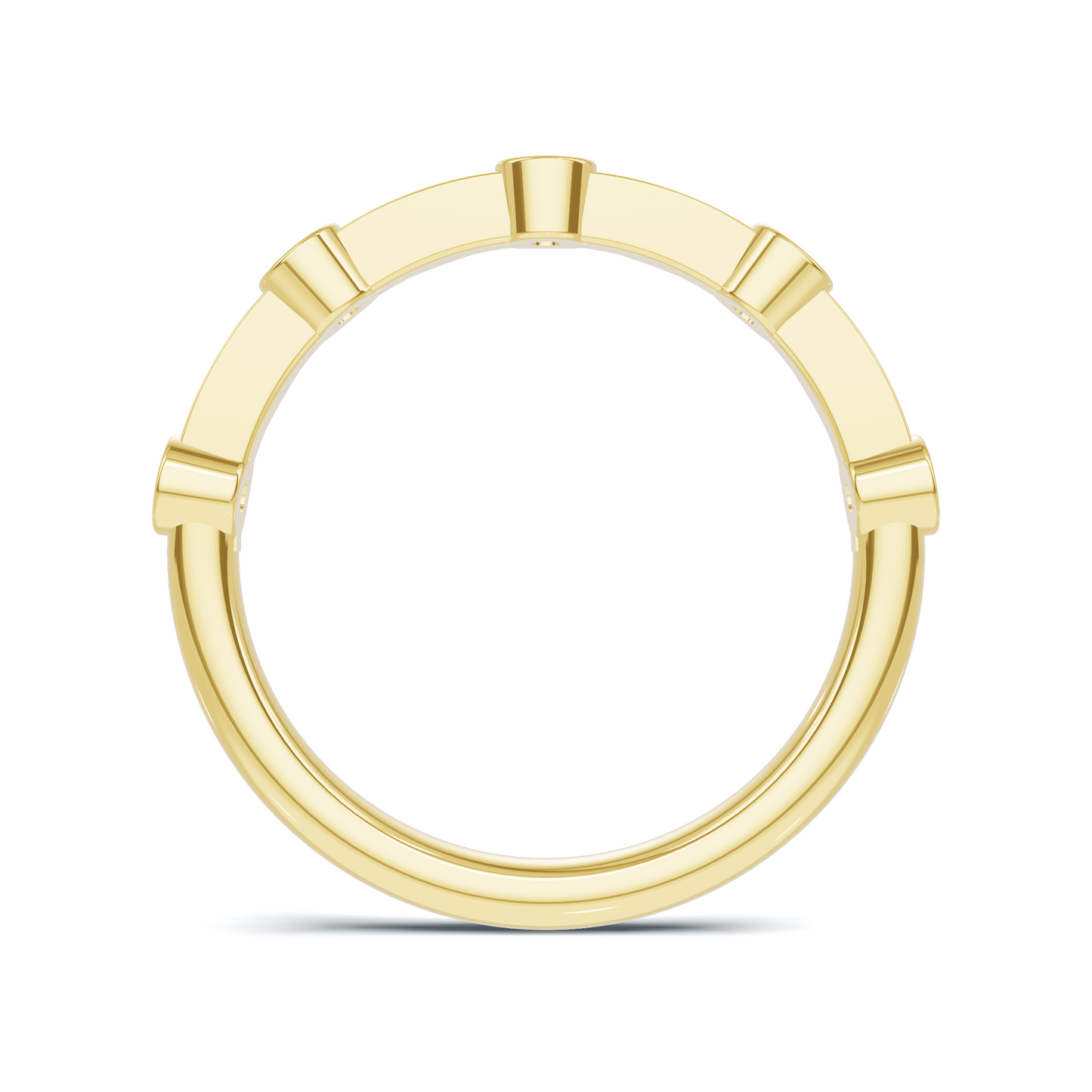 Bezel Set Arc Ring