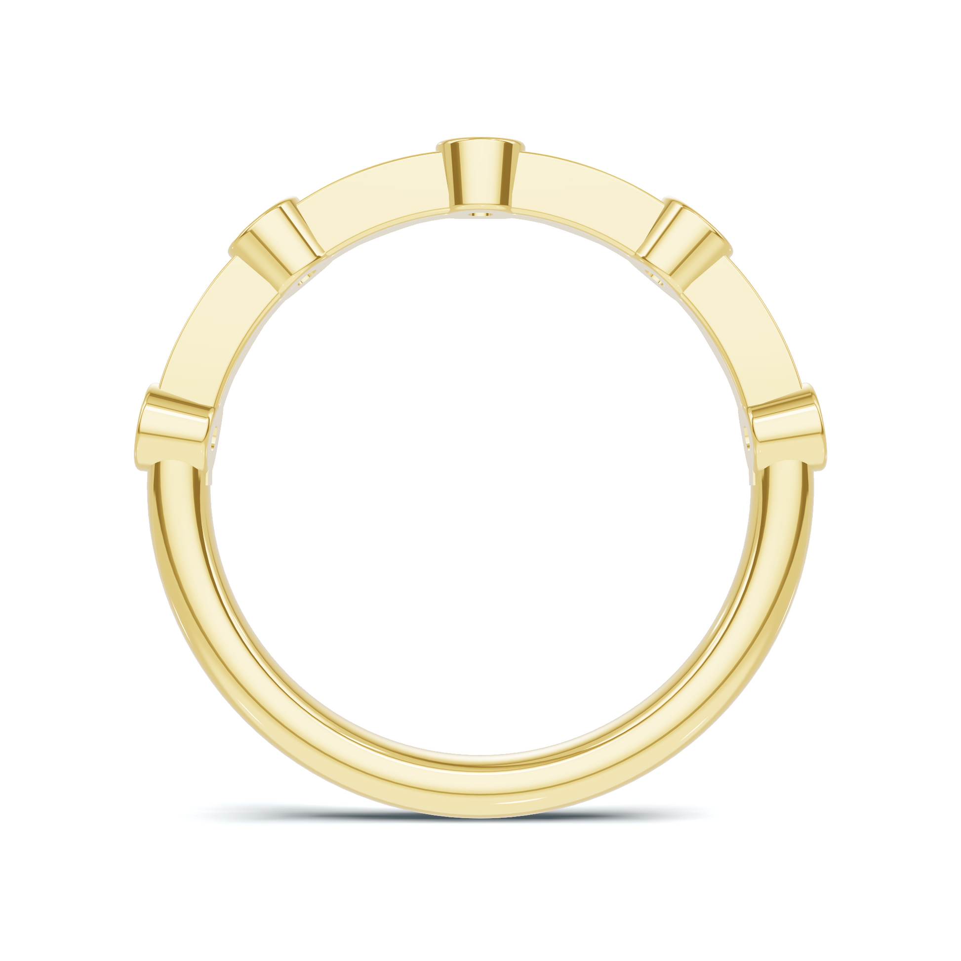 Bezel Set Arc Ring