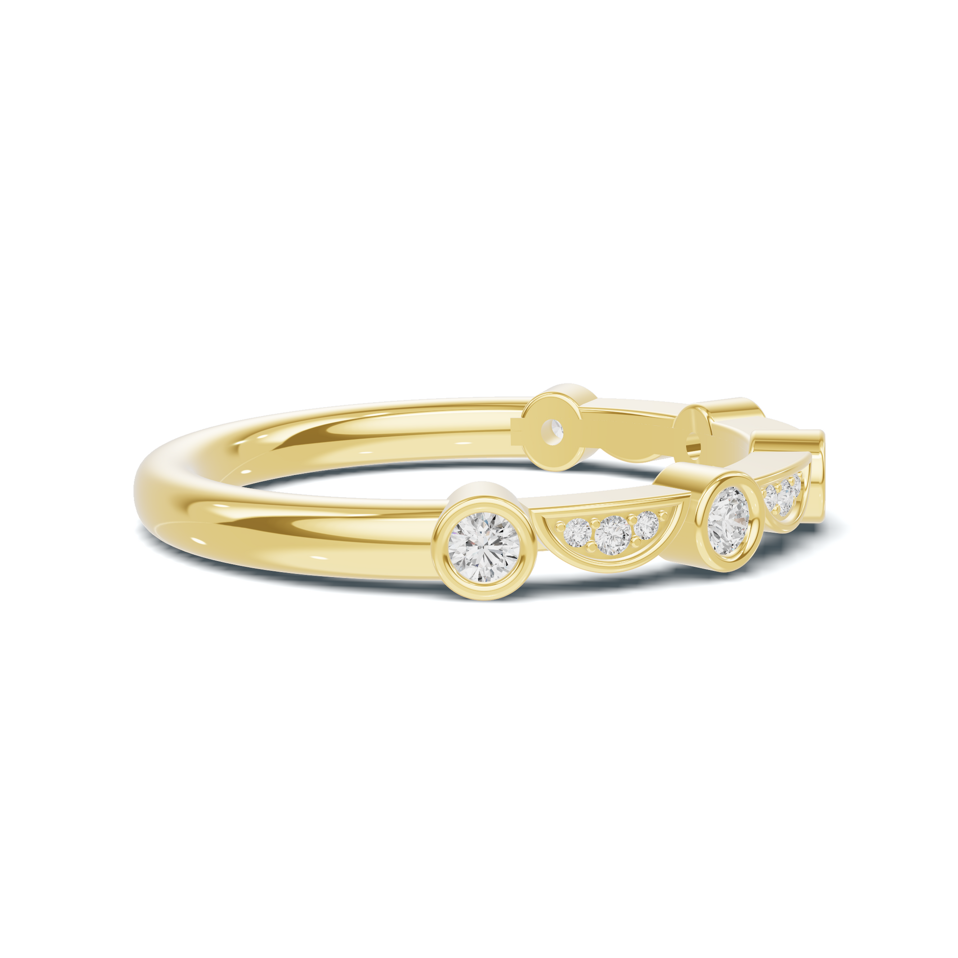 Bezel Set Arc Ring