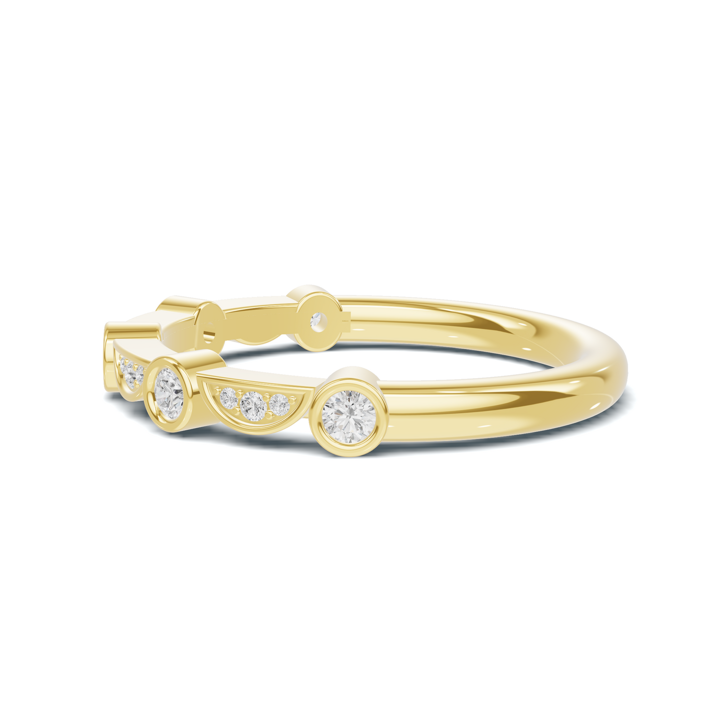 Bezel Set Arc Ring