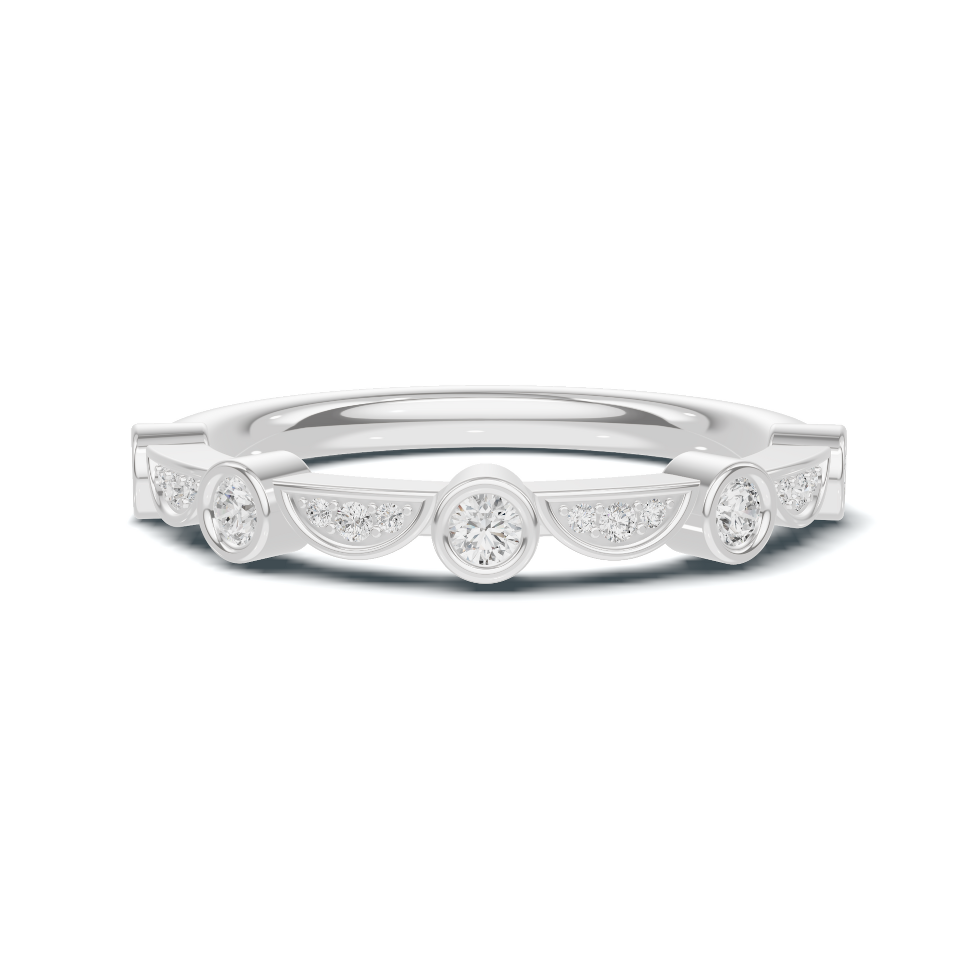 Bezel Set Arc Ring