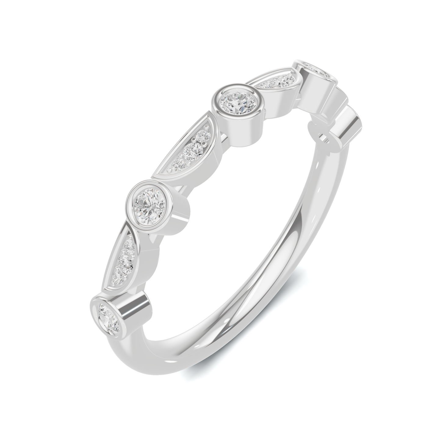 Bezel Set Arc Ring