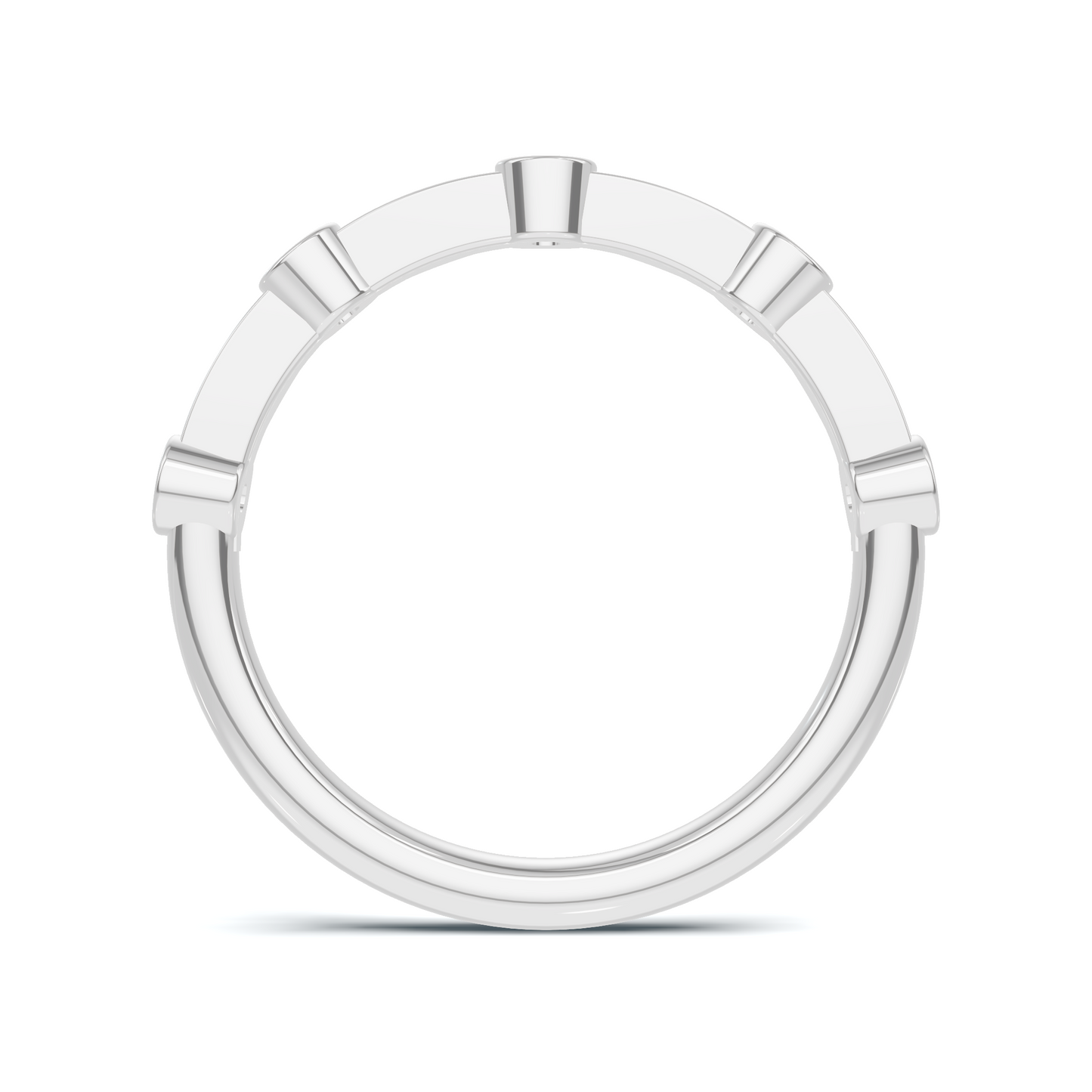 Bezel Set Arc Ring