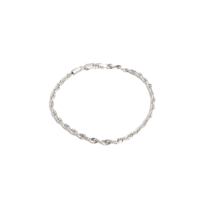 10K White Gold Laser-Cut Rope 3.2mm Bracelet