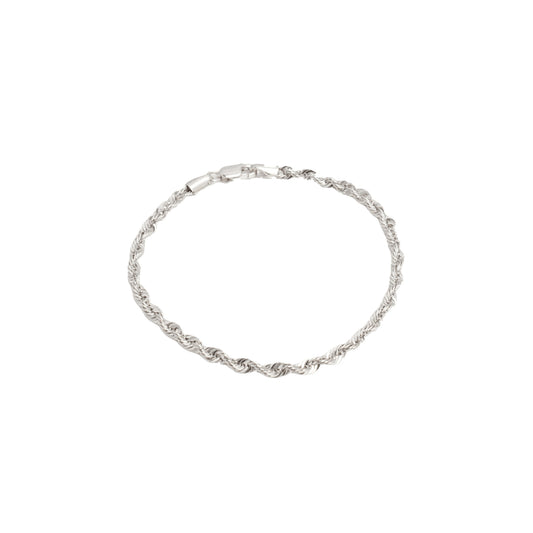 10K White Gold Laser-Cut Rope 3.2mm Bracelet