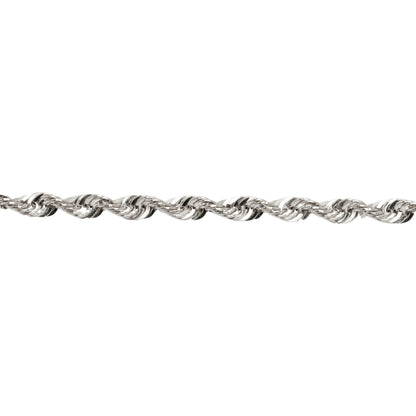 10K White Gold Laser-Cut Rope 3.2mm Bracelet