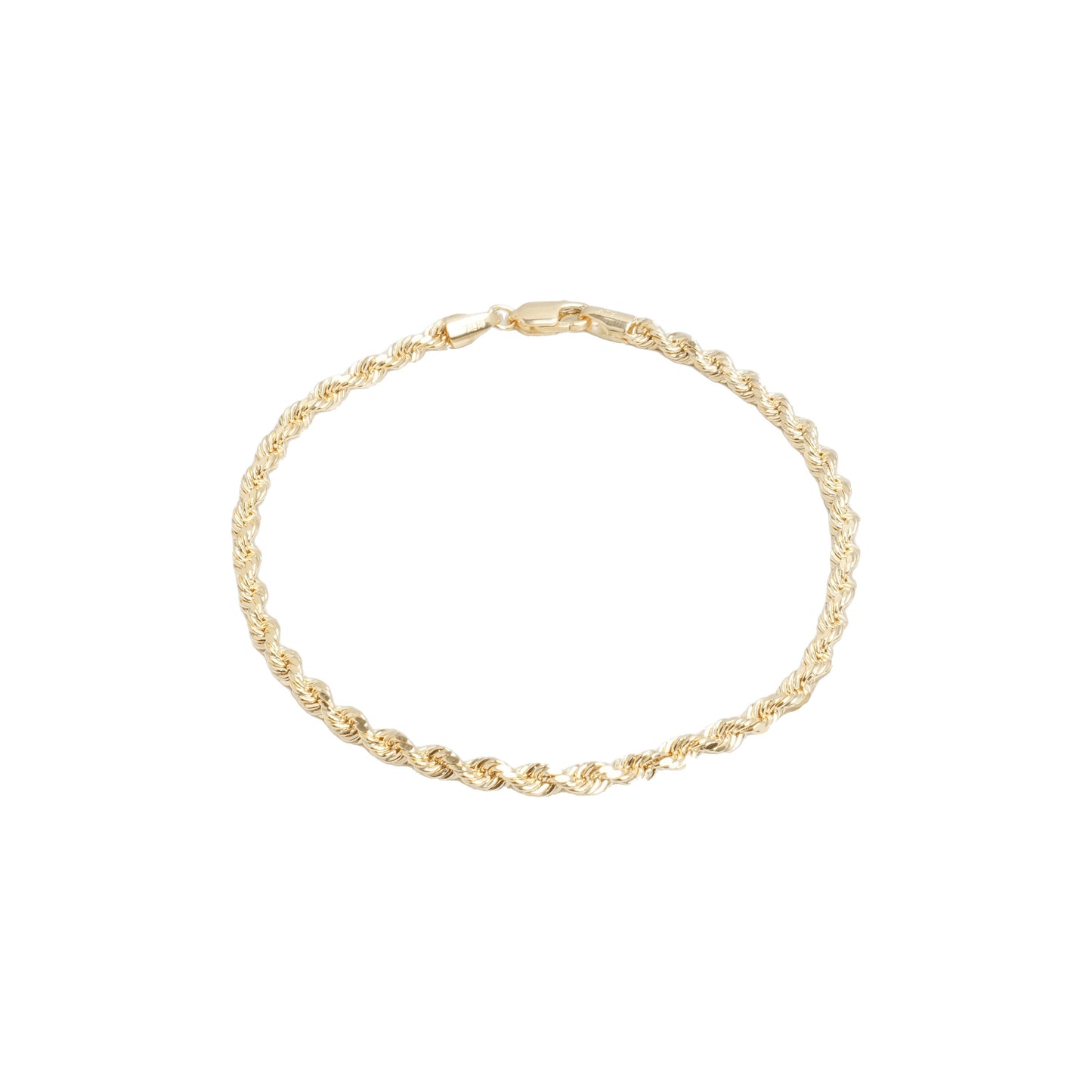 10K Yellow Gold Rope 2.8mm Bracelet
