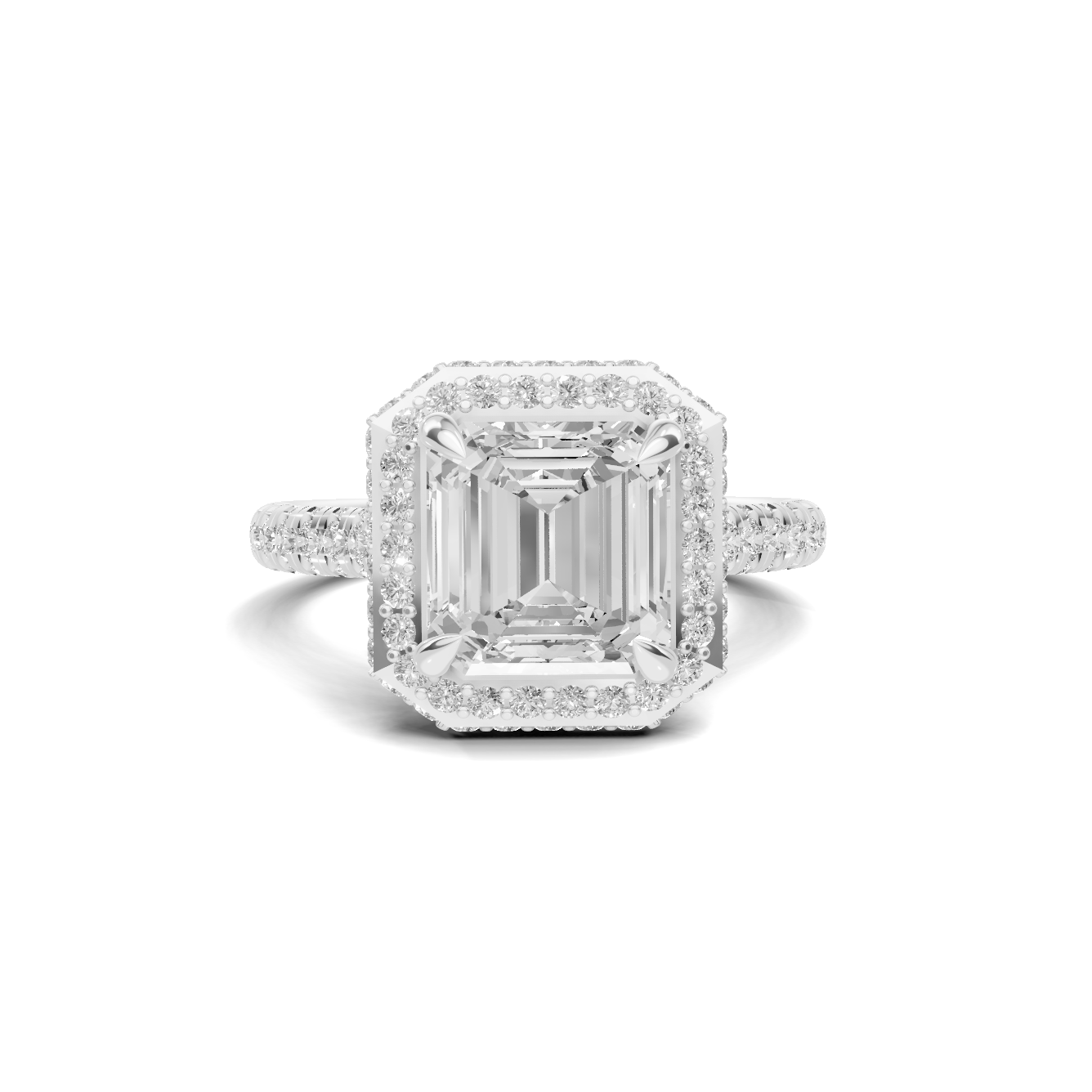 Brilliant Pave Halo Ring