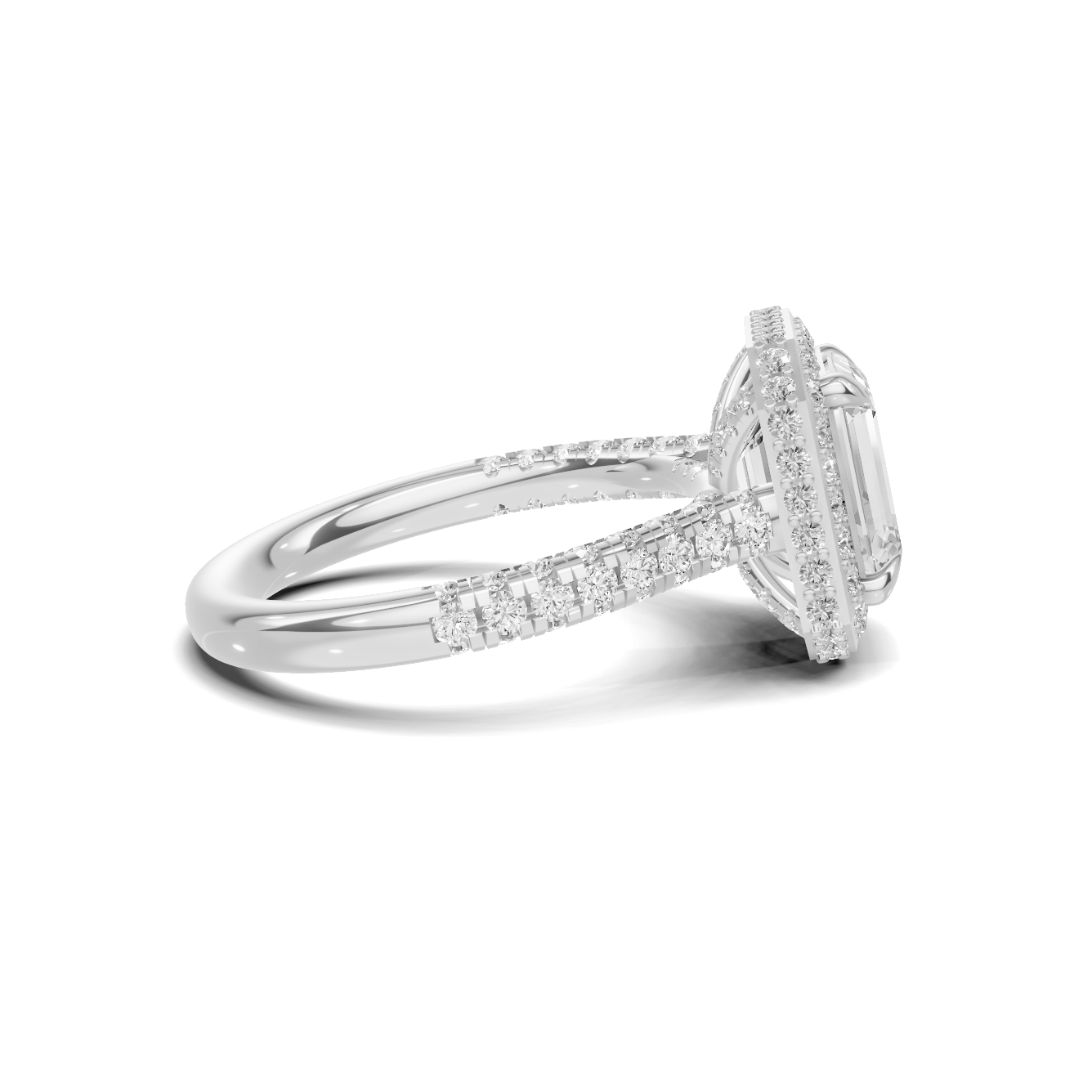 Brilliant Pave Halo Ring
