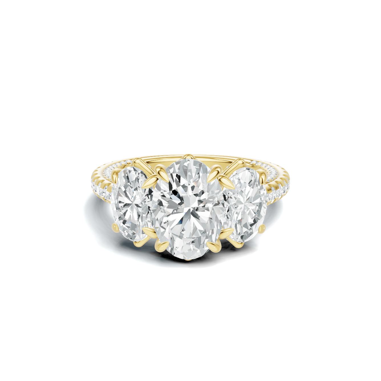 Brilliant Triple Stone Ring