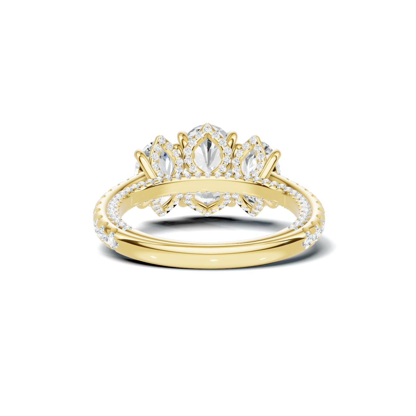 Brilliant Triple Stone Ring