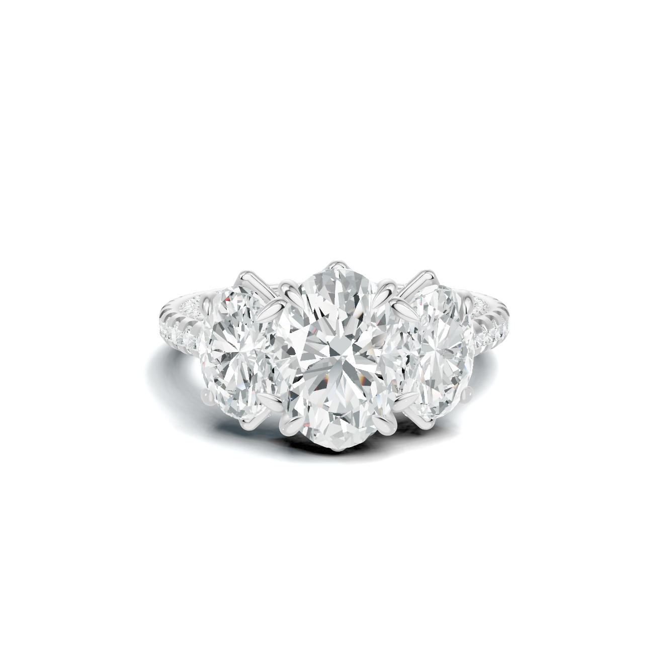 Brilliant Triple Stone Ring