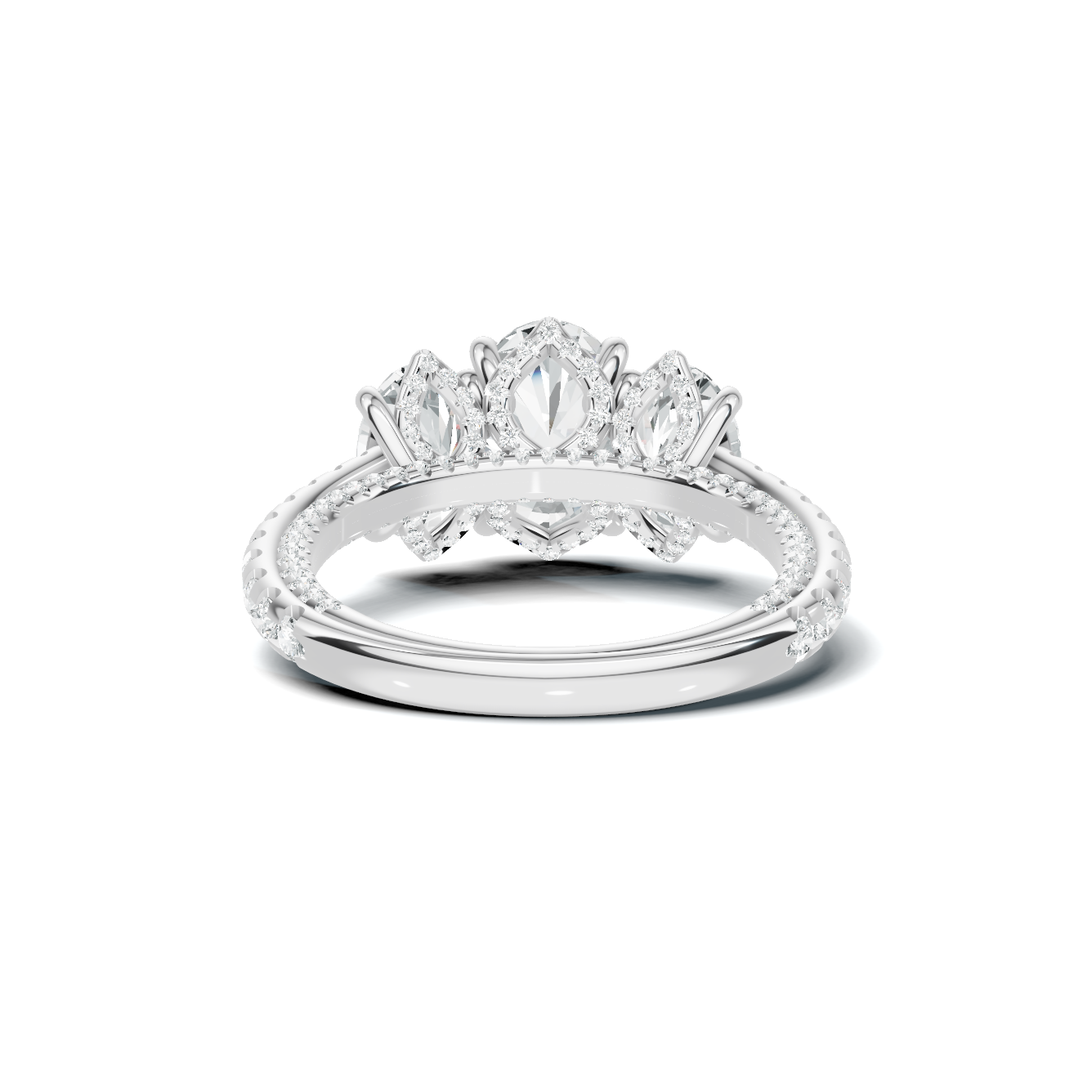 Brilliant Triple Stone Ring