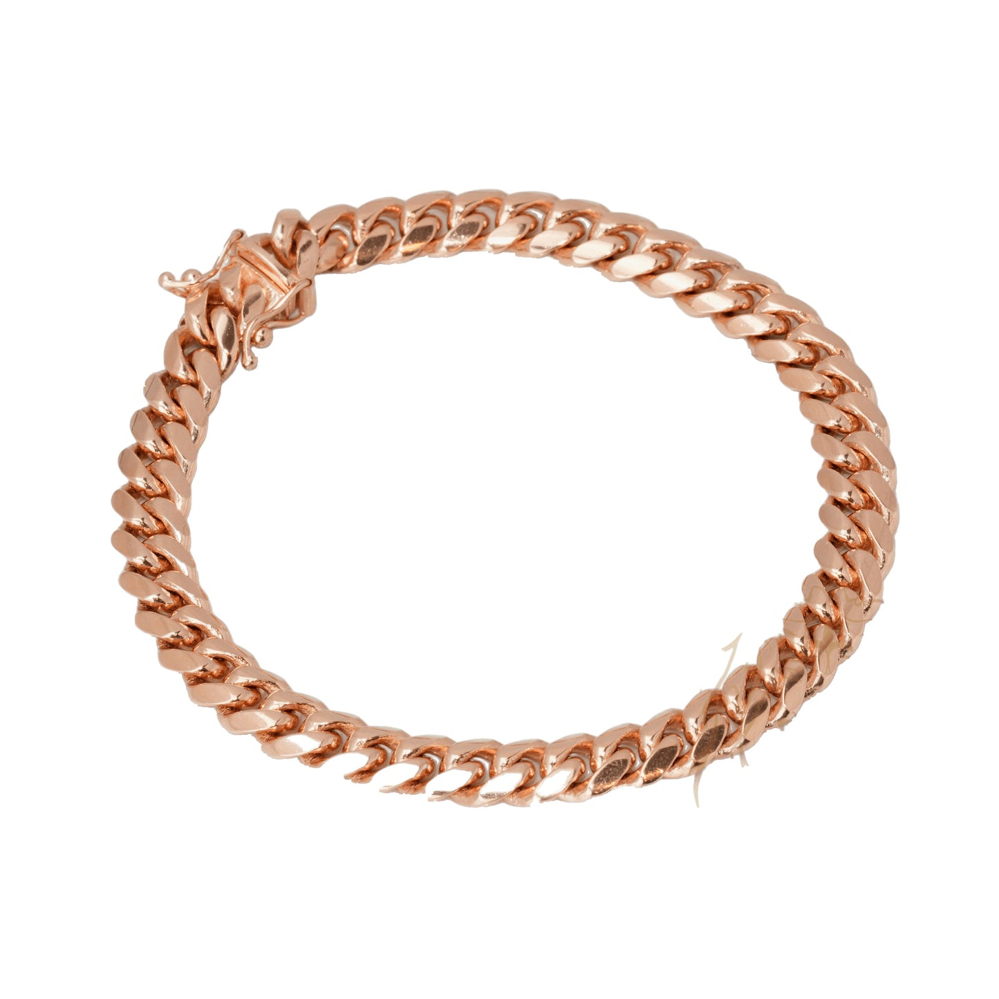 10K Rose Gold Cuban Link Solid 8mm Bracelet