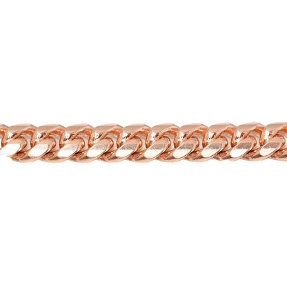 10K Rose Gold Cuban Link Solid 8mm Bracelet