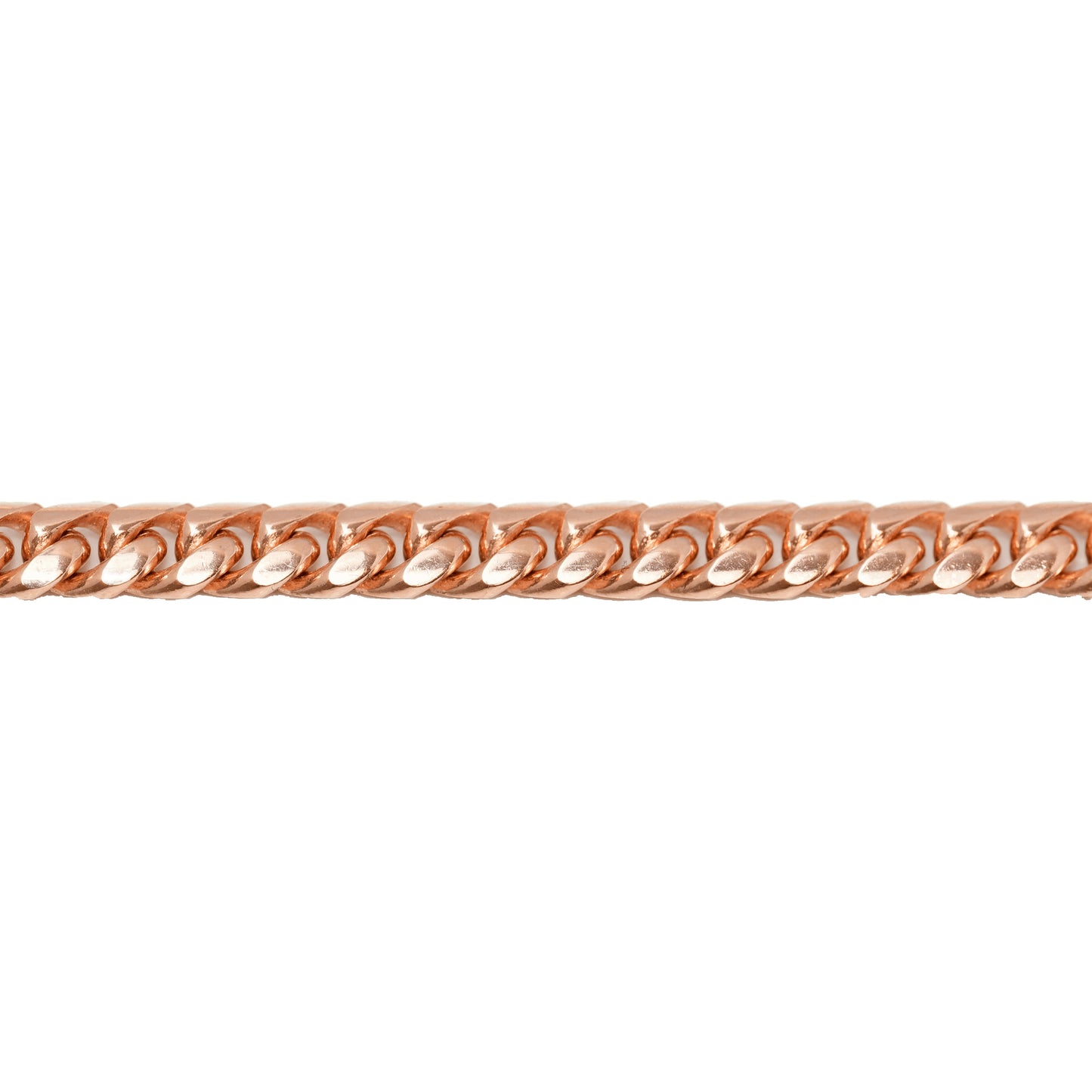 10K Rose Gold Cuban Link Solid 5.7mm Bracelet