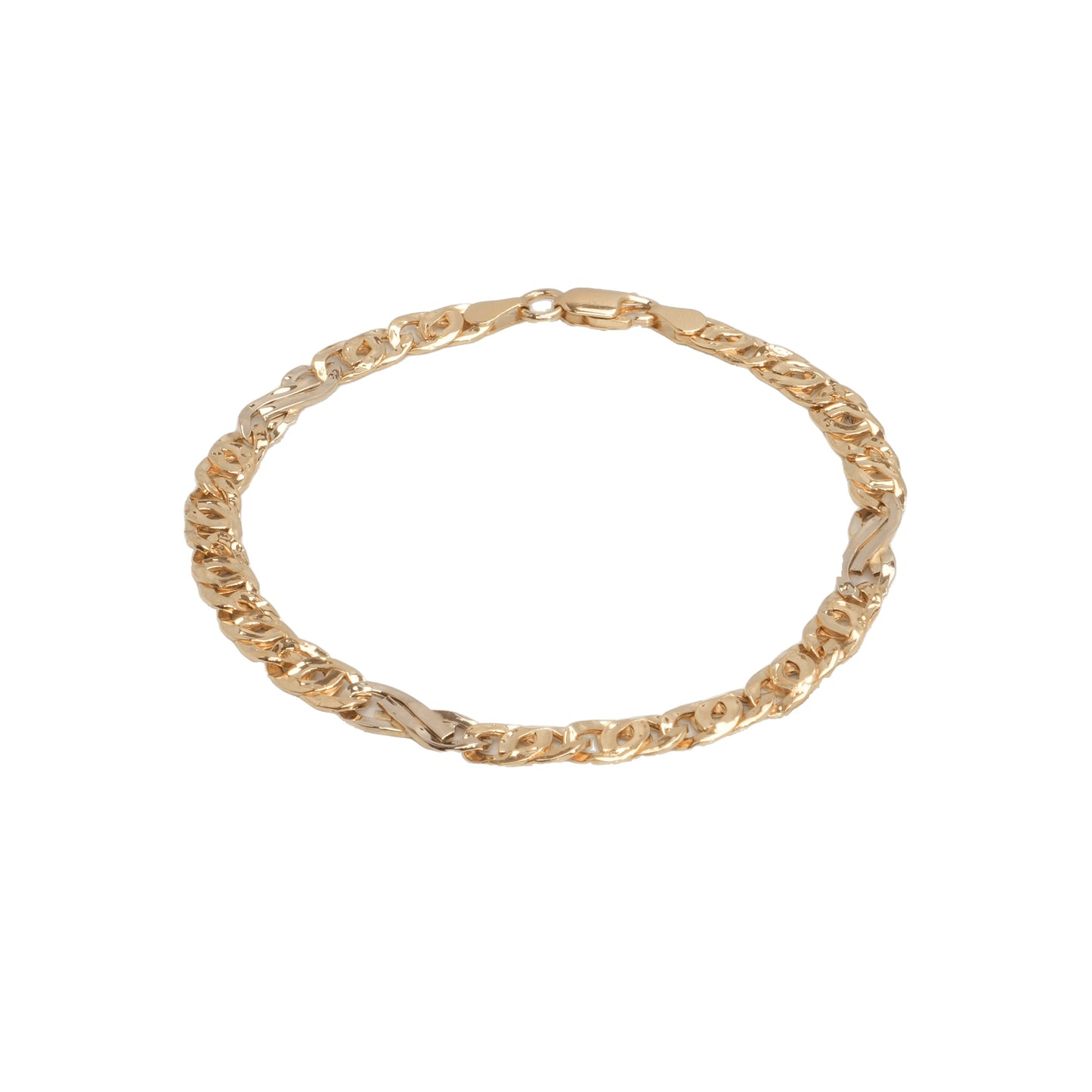 18K Two-Tone Yellow & White Gold Mixed Mariner Capri & Infinity 5.8mm Bracelet