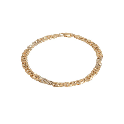 18K Two-Tone Yellow & White Gold Mixed Mariner Capri & Infinity 5.8mm Bracelet