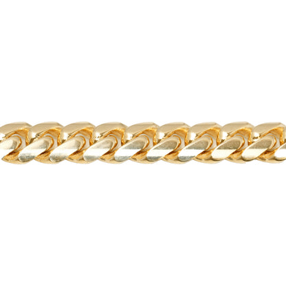 14K Yellow Gold Cuban Link Solid 9.5mm Bracelet