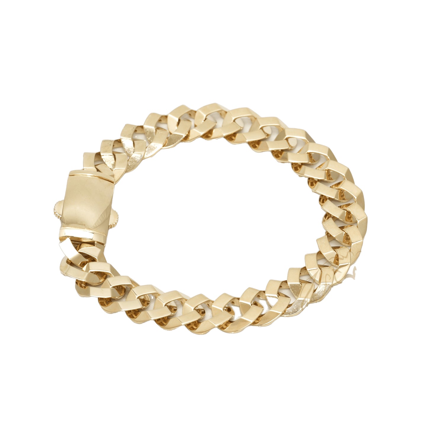 10K Yellow Gold Curb 10.5mm 7.5" Bracelet